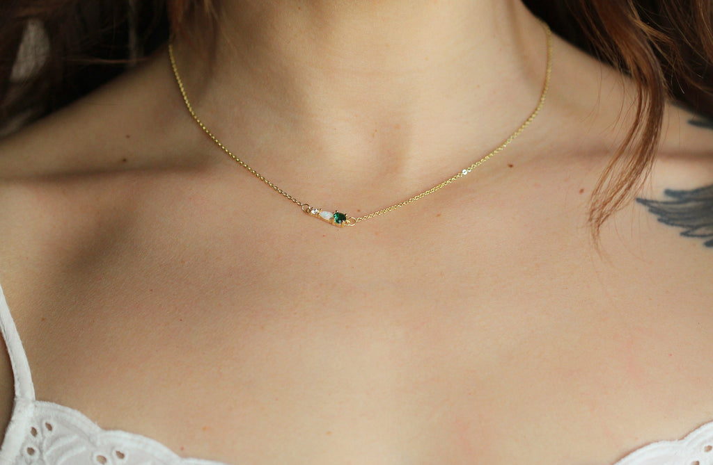 Green Opal Dreams Crystals Necklace