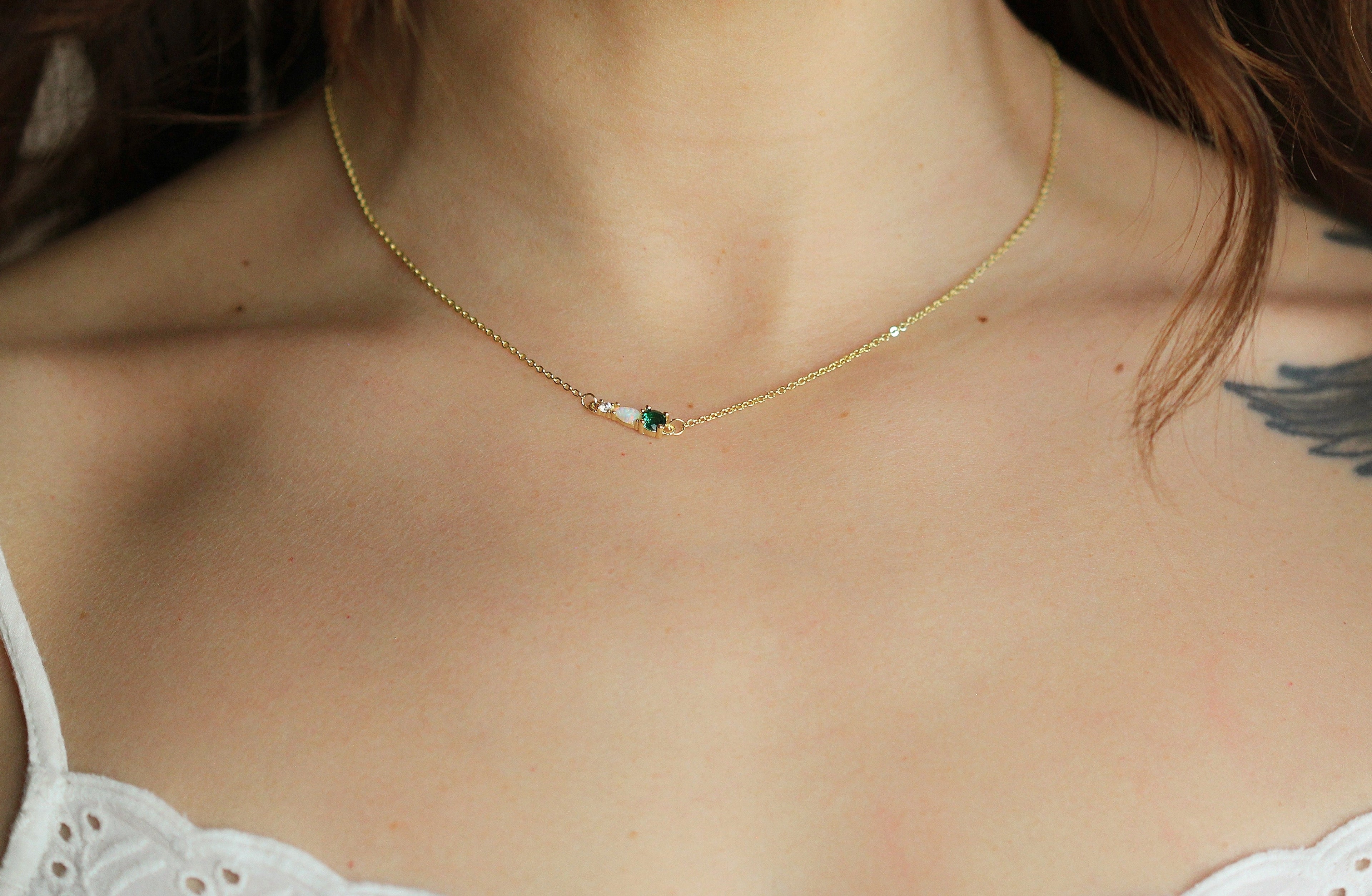 Green Opal Dreams Crystals Necklace