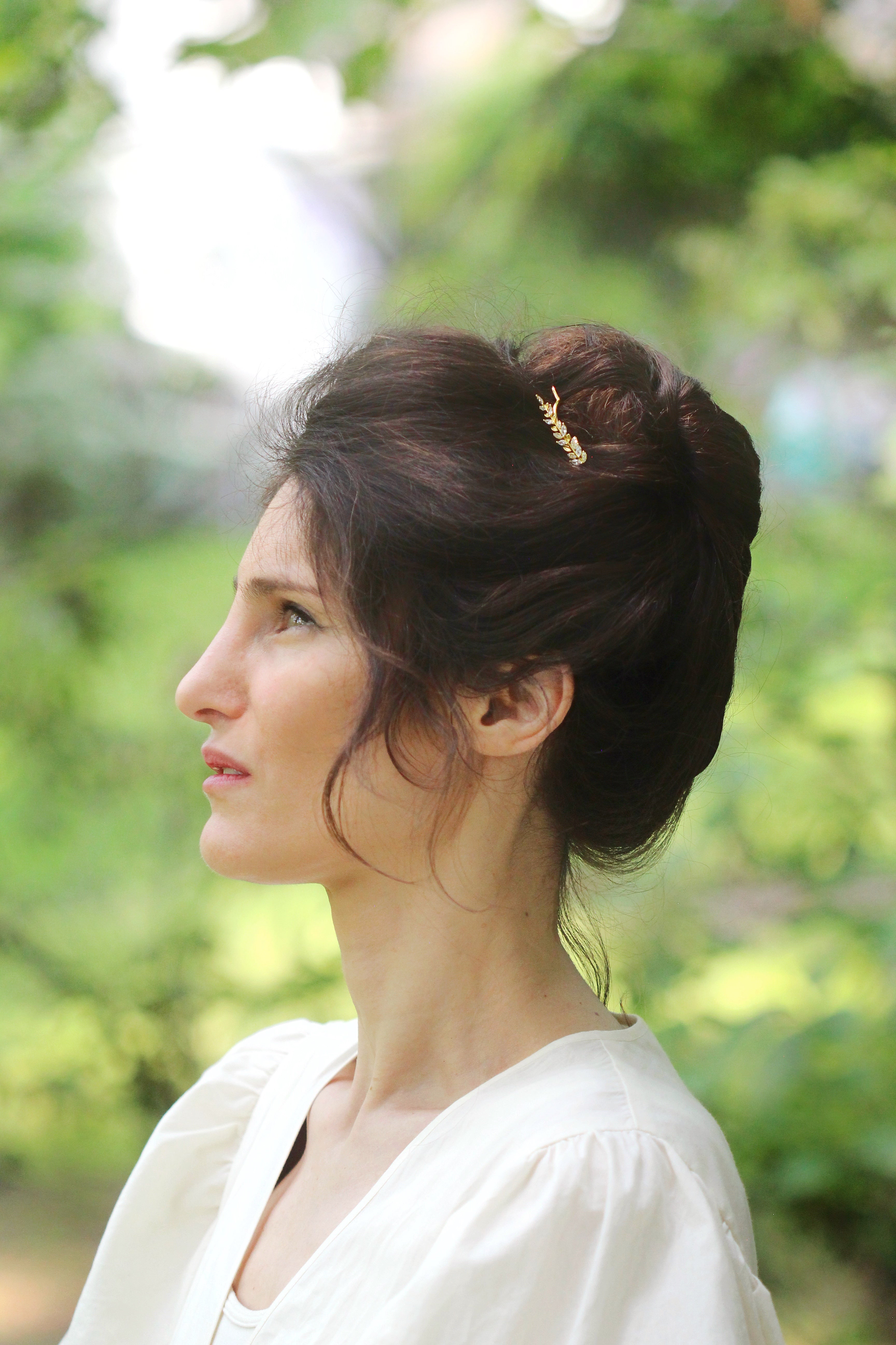 Crystal Leaves Hair Prong