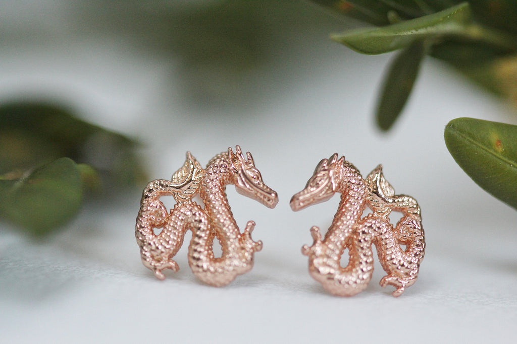 Tiny Dragon Stud Earrings