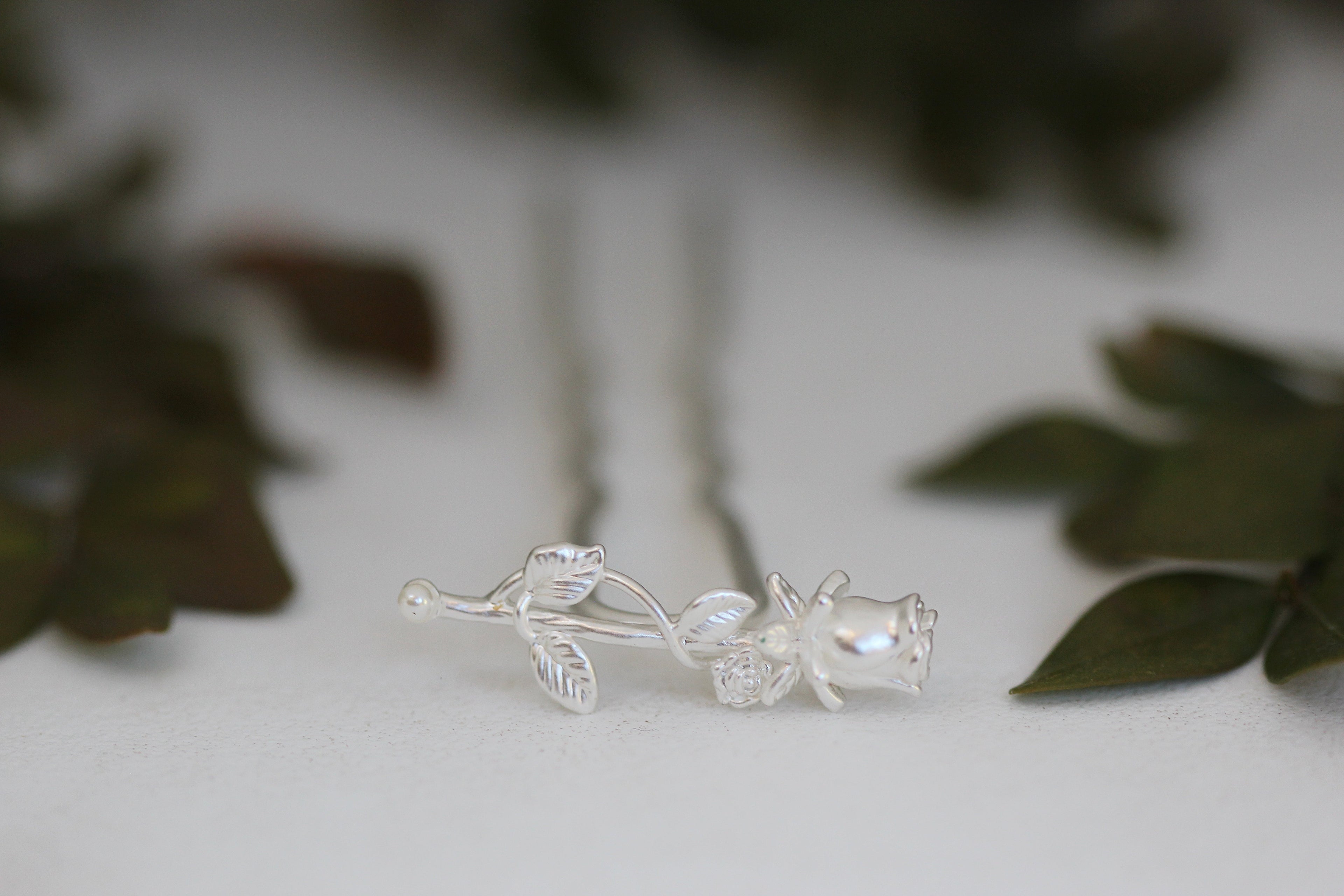 Blooming Small Rose Hair Prong