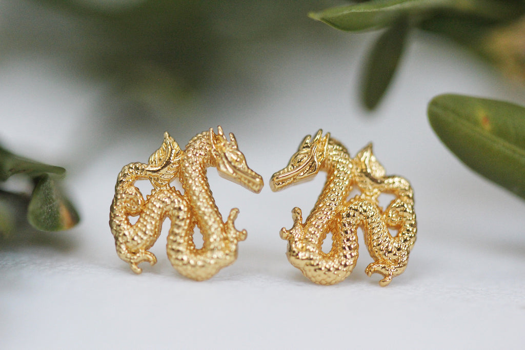 Tiny Dragon Stud Earrings