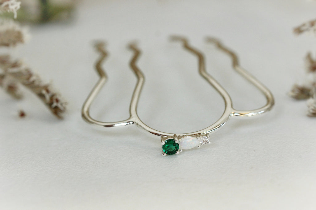 Opal Emerald Dream Hair Pin