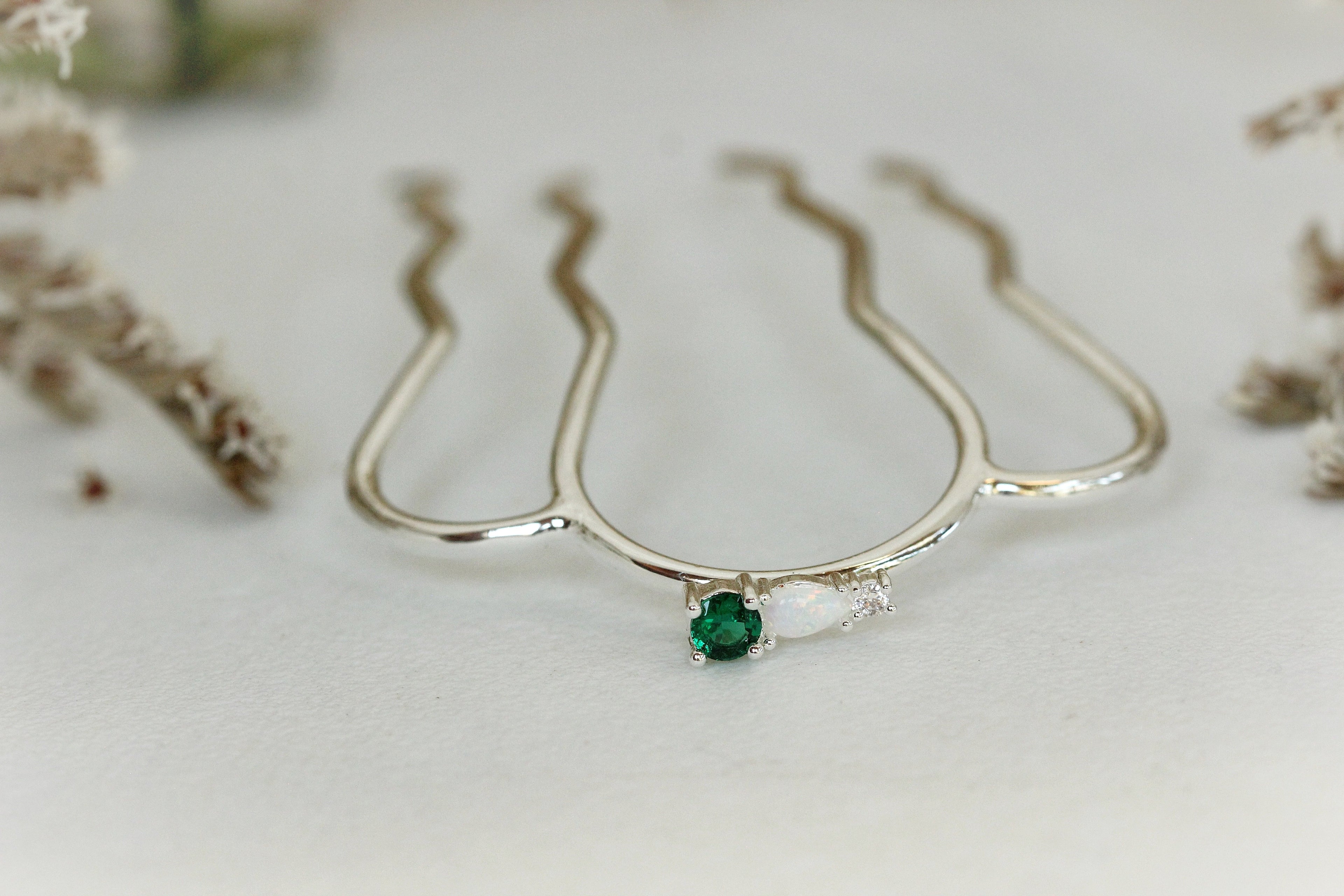 Opal Emerald Dream Hair Pin