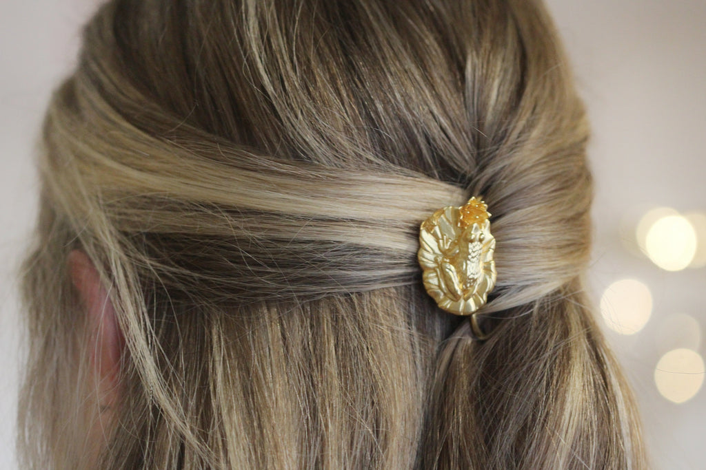 Frog on a Lily Pad Hair Prong