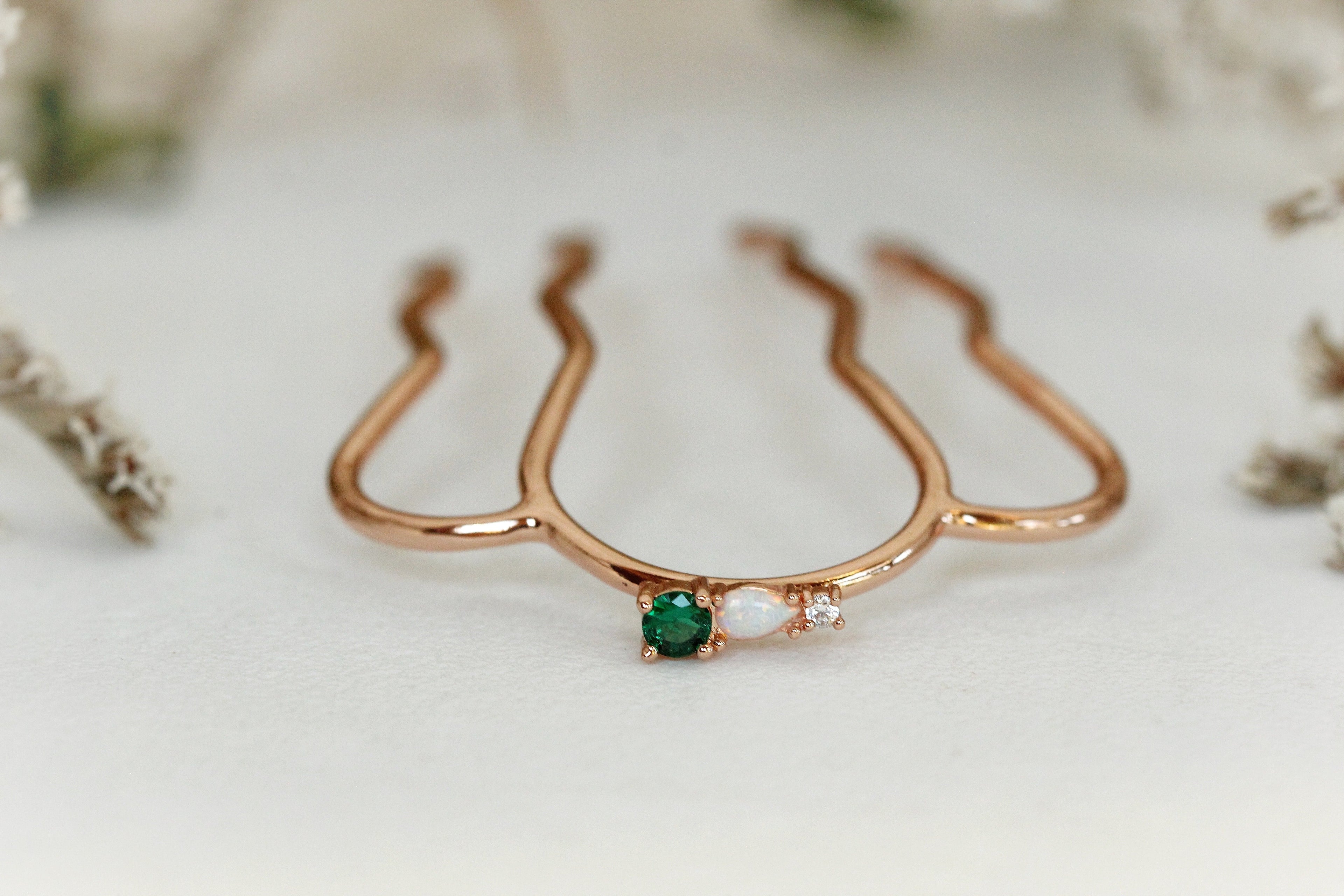 Opal Emerald Dream Hair Pin