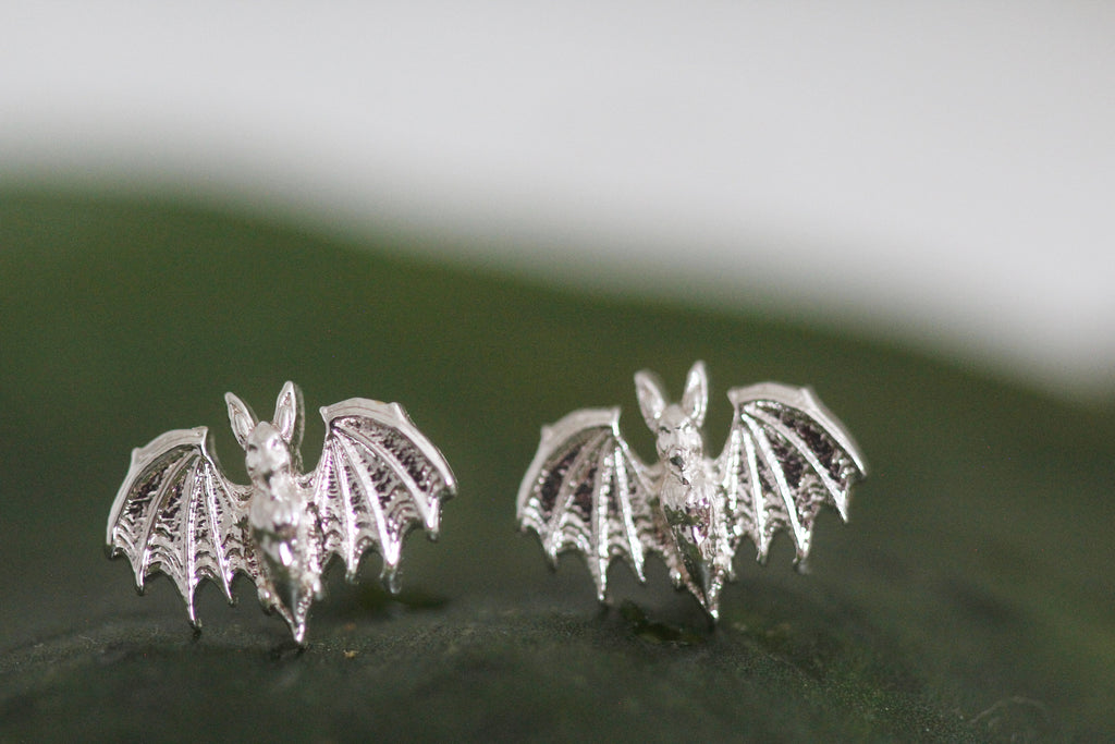 Tiny Bat Stud Earrings