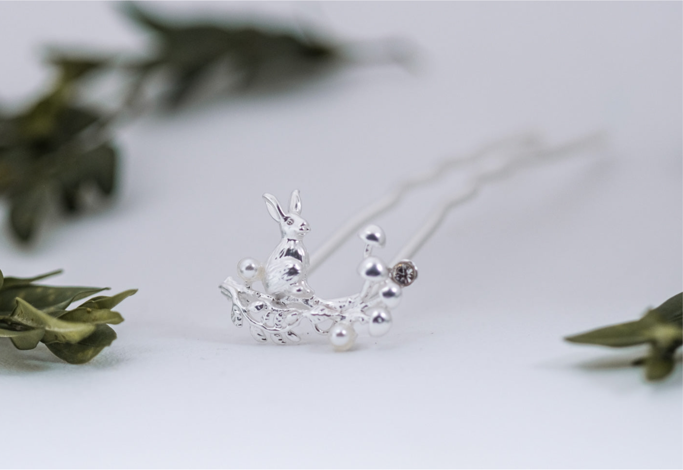 Small Mushroom Bunny Hair Prong