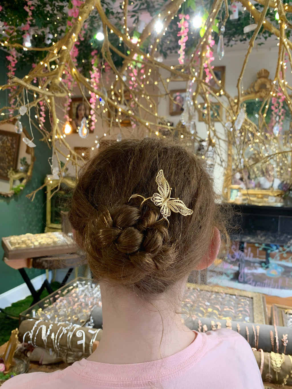 Filigree Butterfly Hair Prong