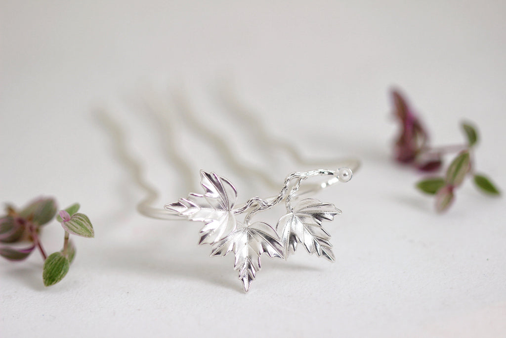 Triple Maple Leaves Hair Prong