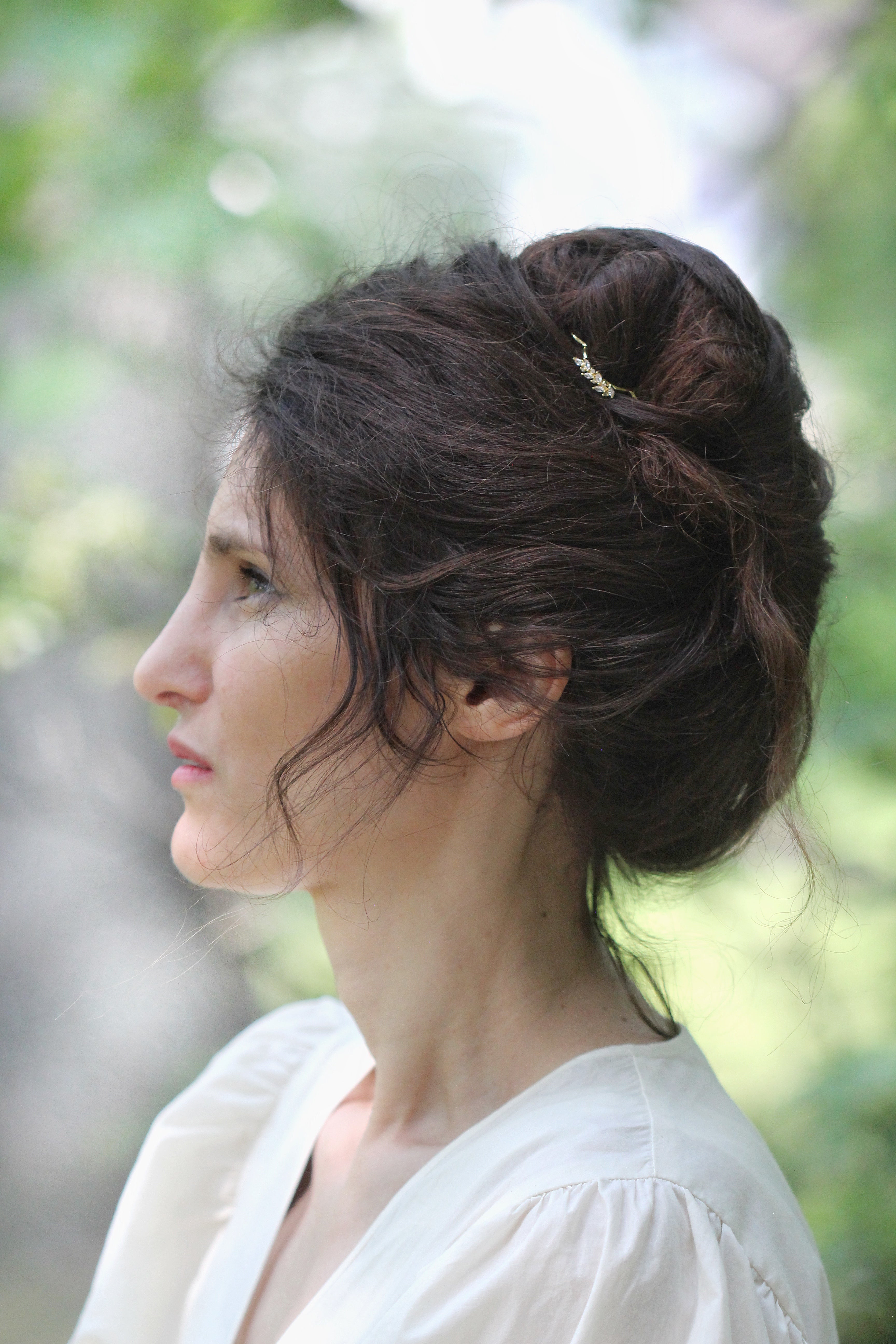 Mini Crystals Leaves Hair Pin