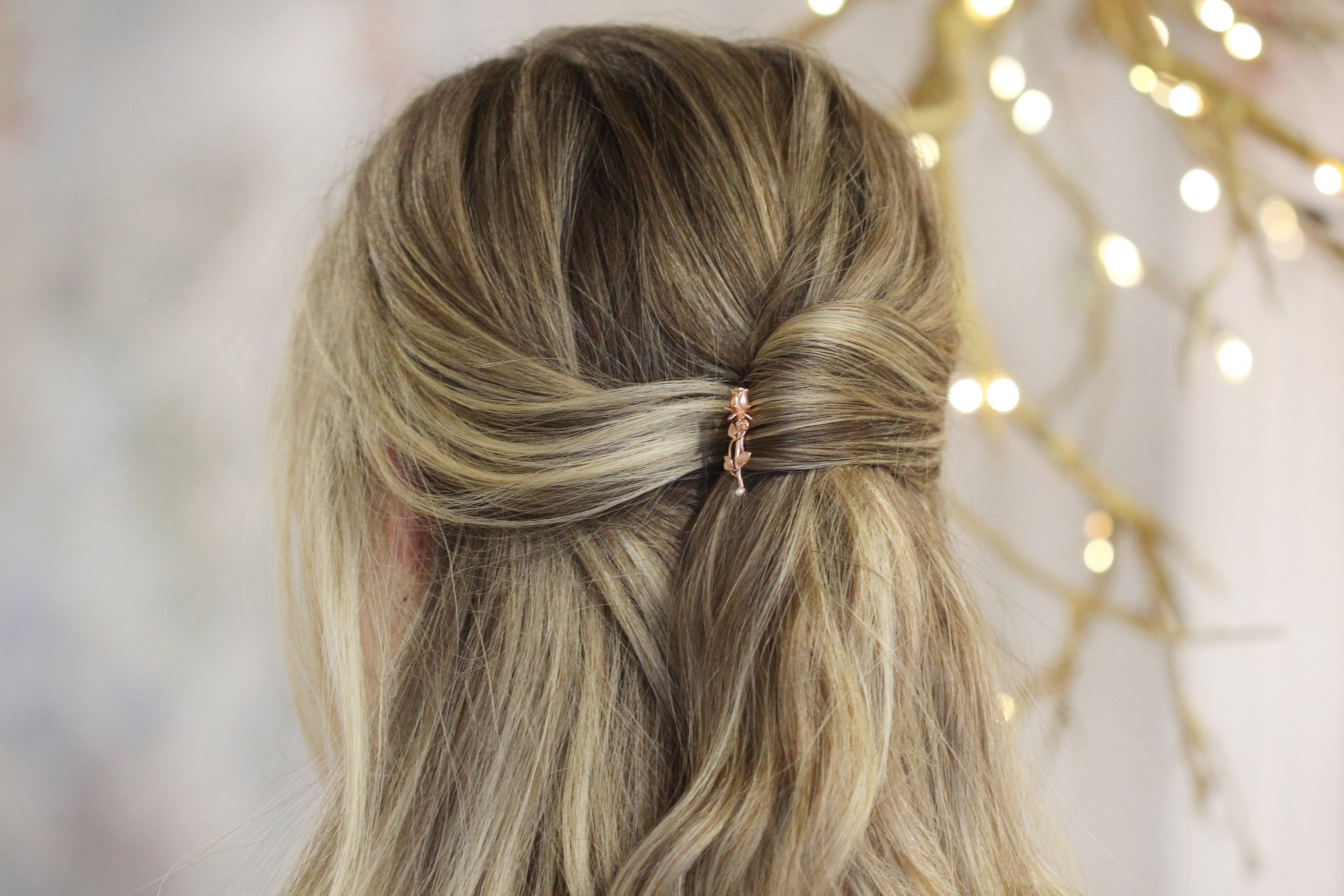 Blooming Small Rose Hair Prong
