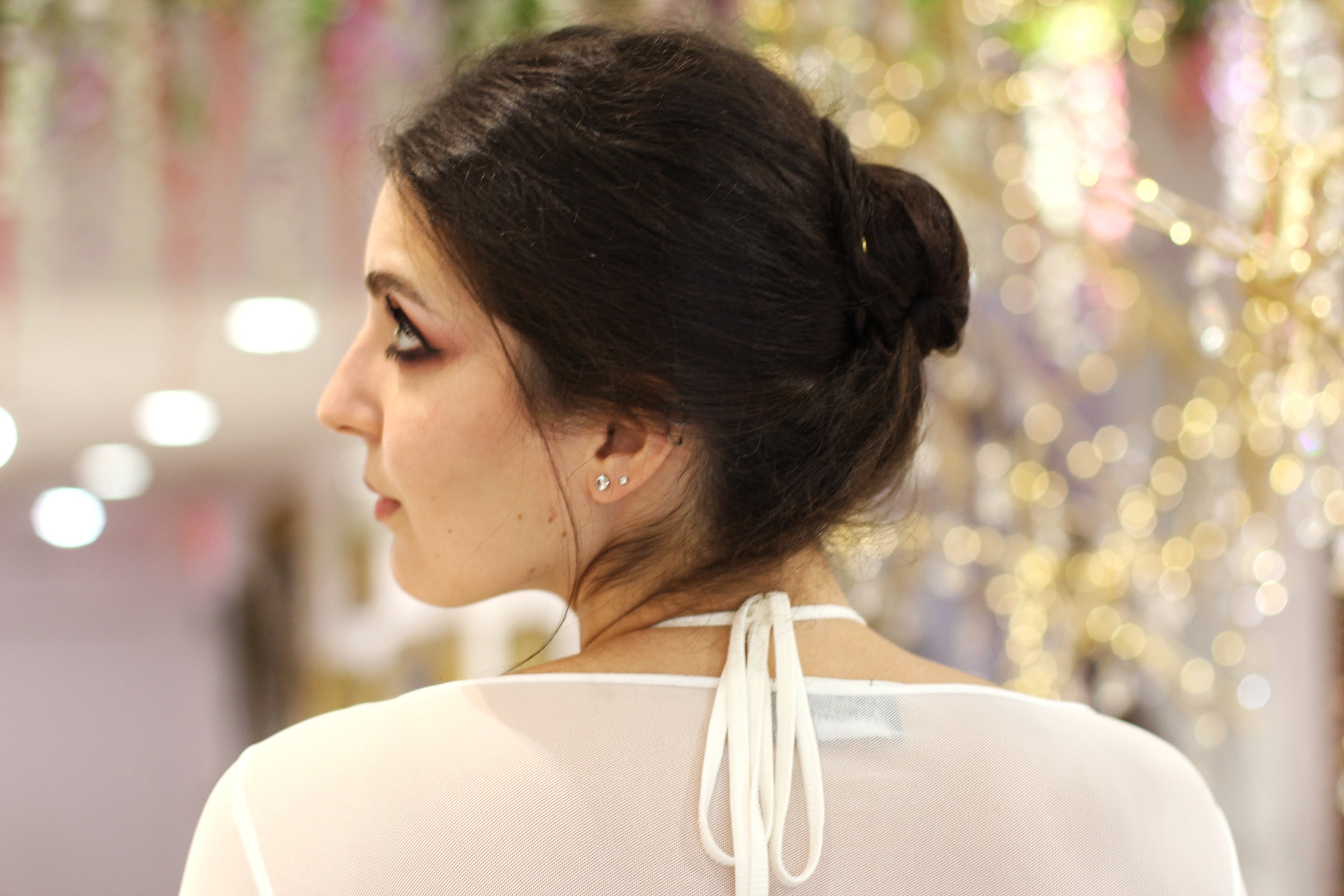 Two Teeth Medium Size Plain Hair Prong / Pin