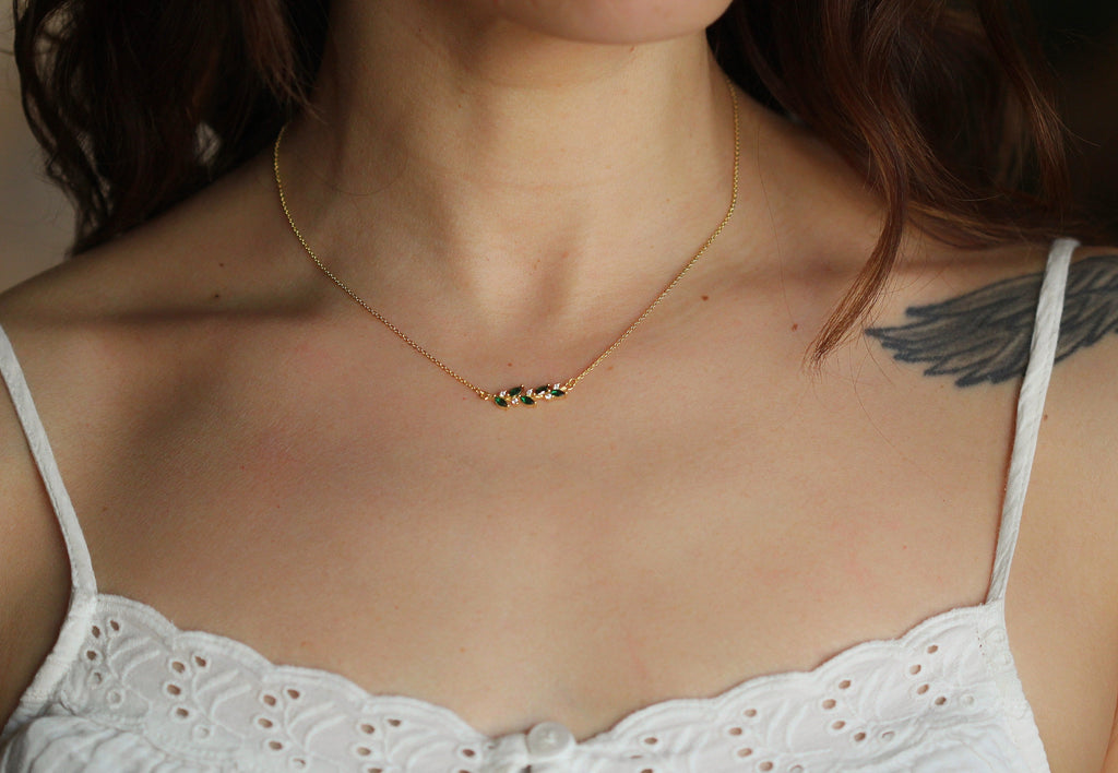 Green Forest Nymph Crystals Necklace