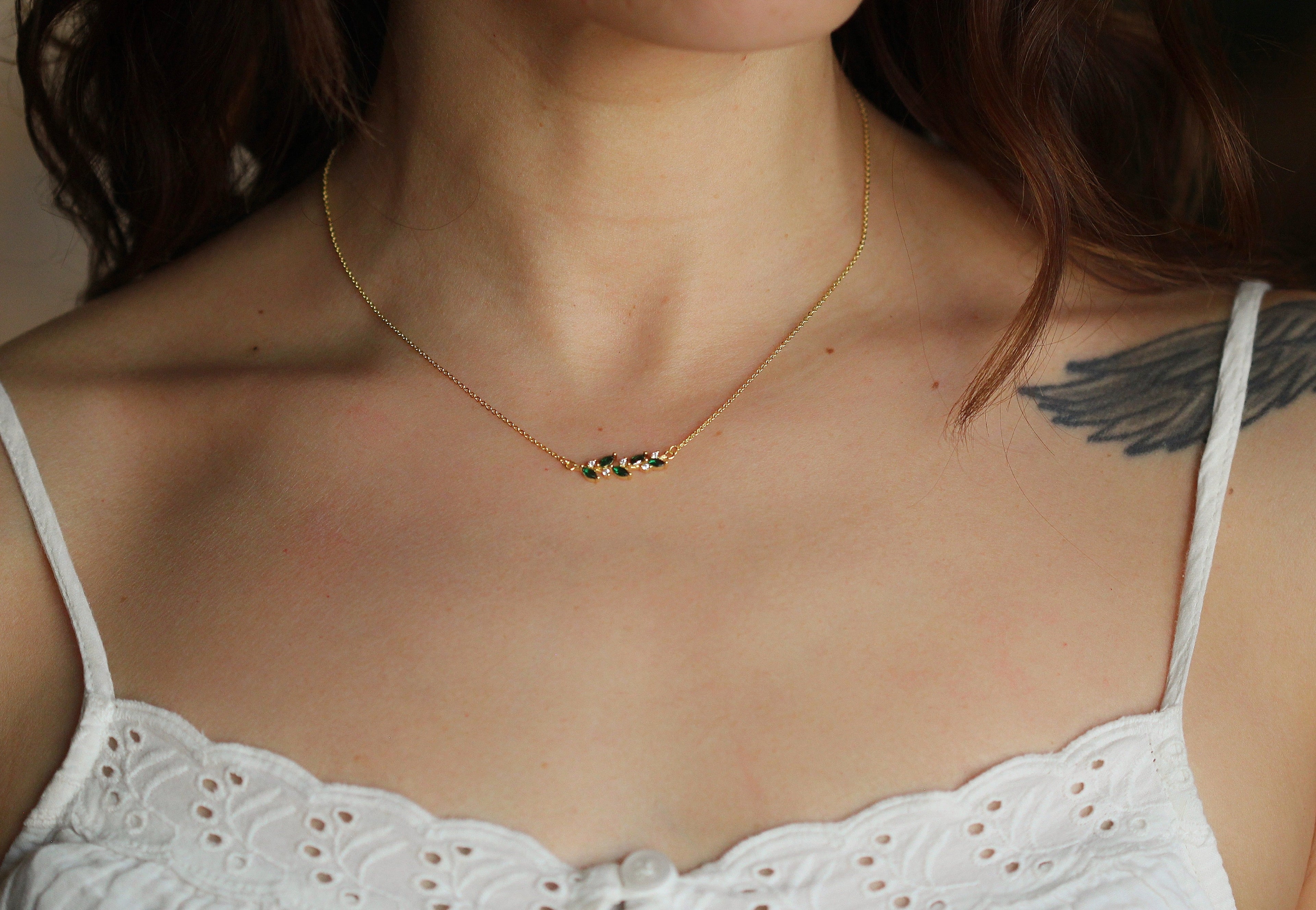 Green Forest Nymph Crystals Necklace