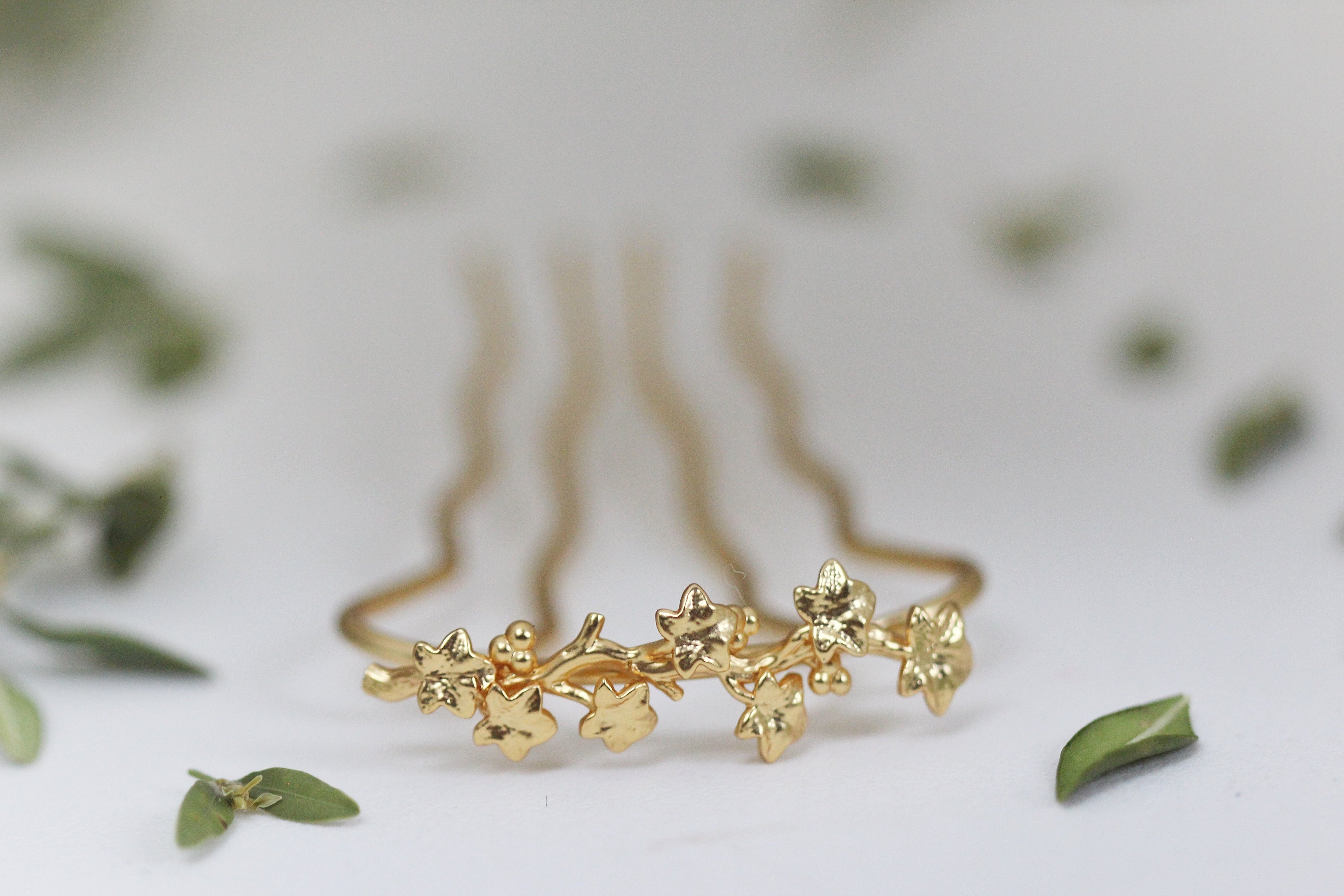 Wild Ivy Leaves Hair Prong