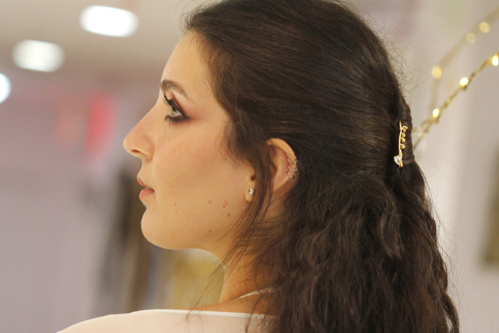 Dainty Crystal Lily of the Valley Floral Hair Prong