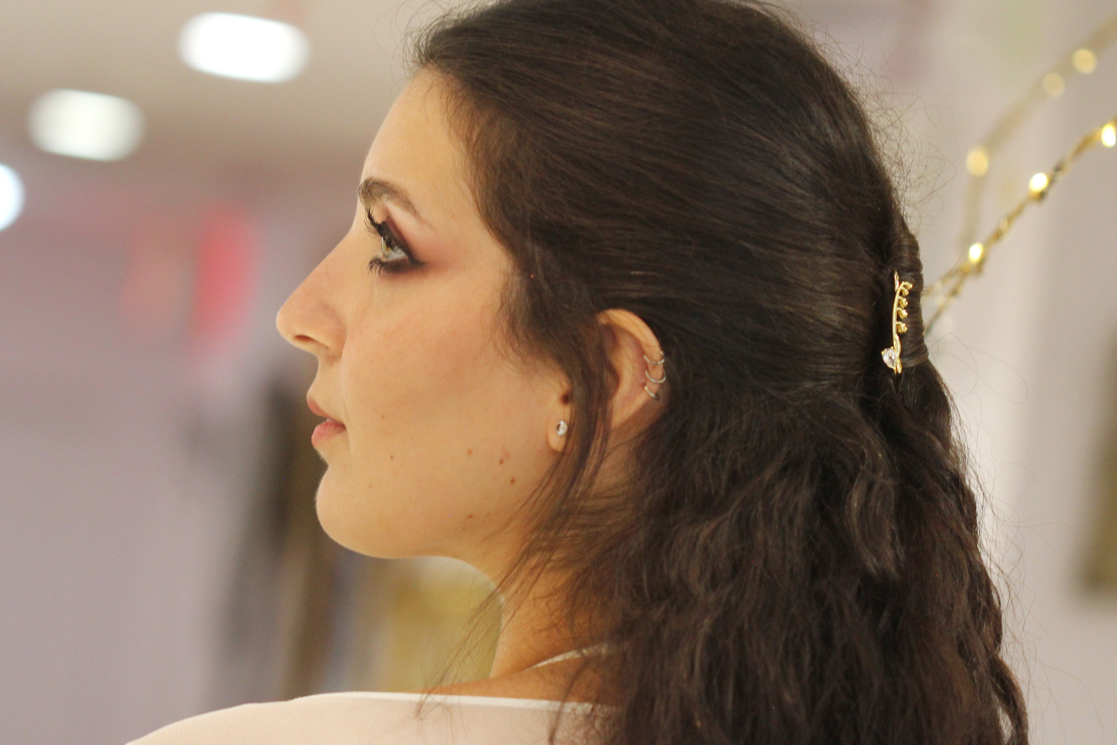 Dainty Crystal Lily of the Valley Floral Hair Prong