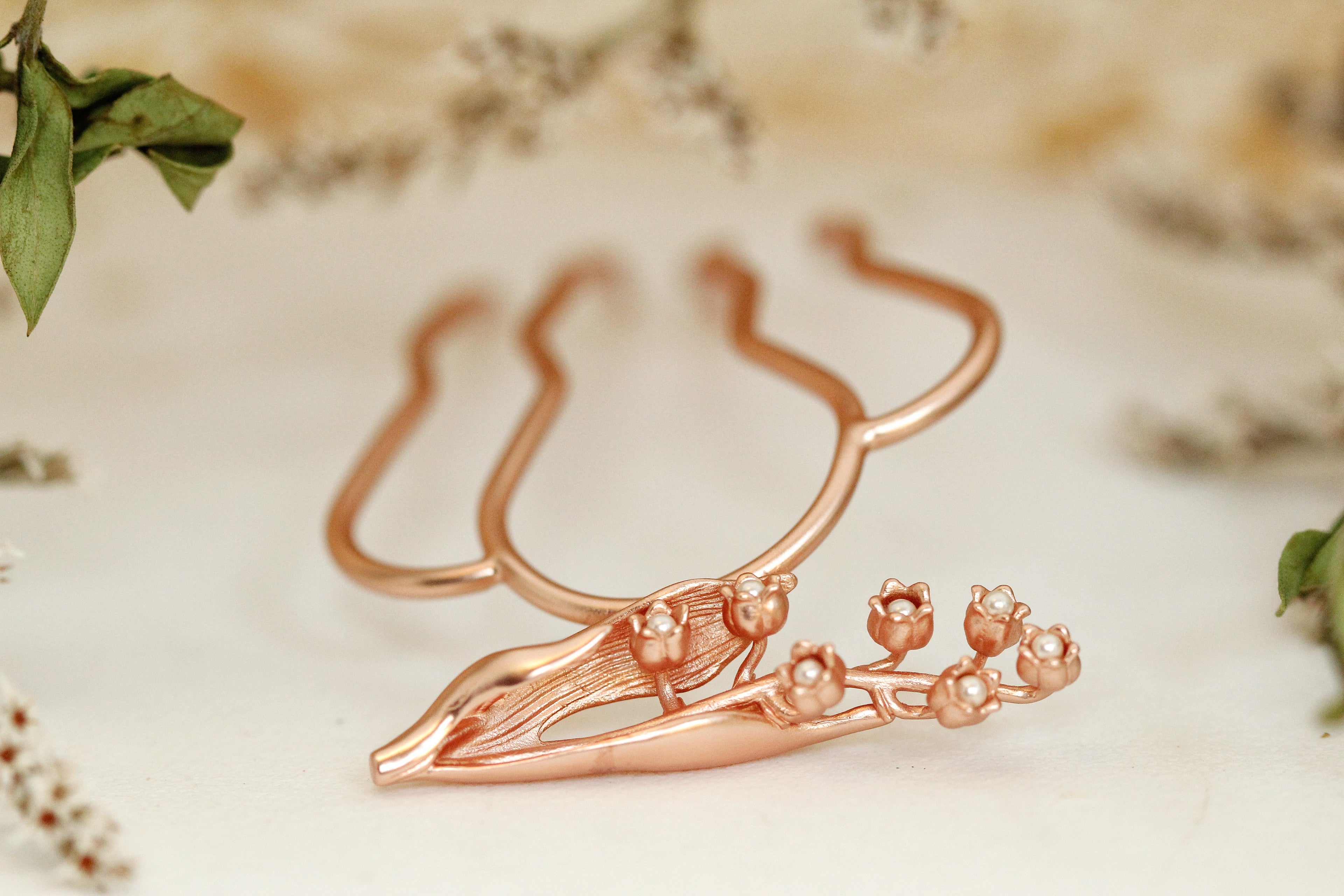 Blossoming Lily of the Valley Hair Prong