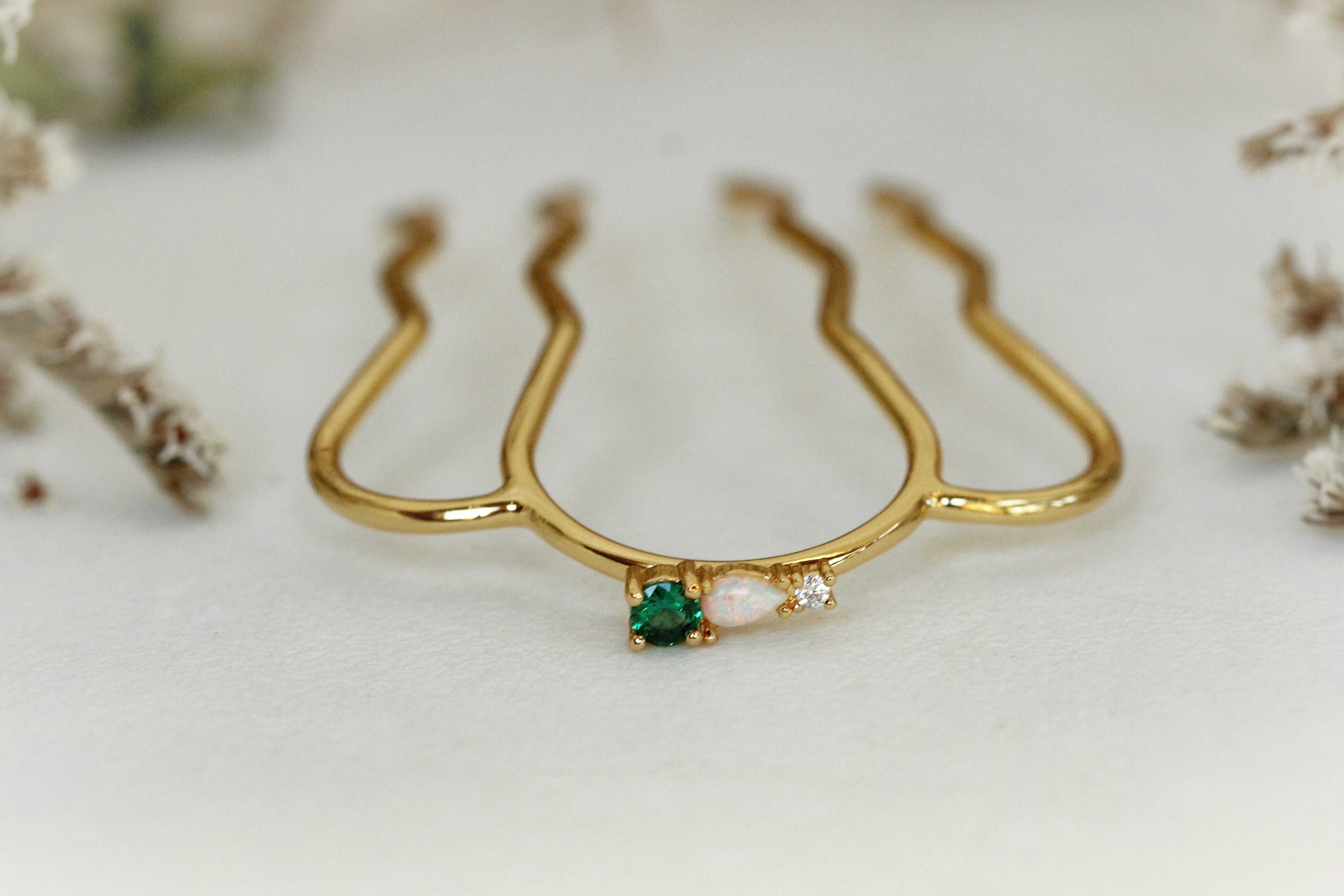 Opal Emerald Dream Hair Pin