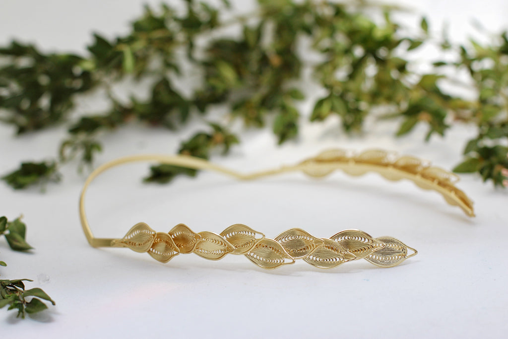 Laurel Filigree Leaves Goddess Crown