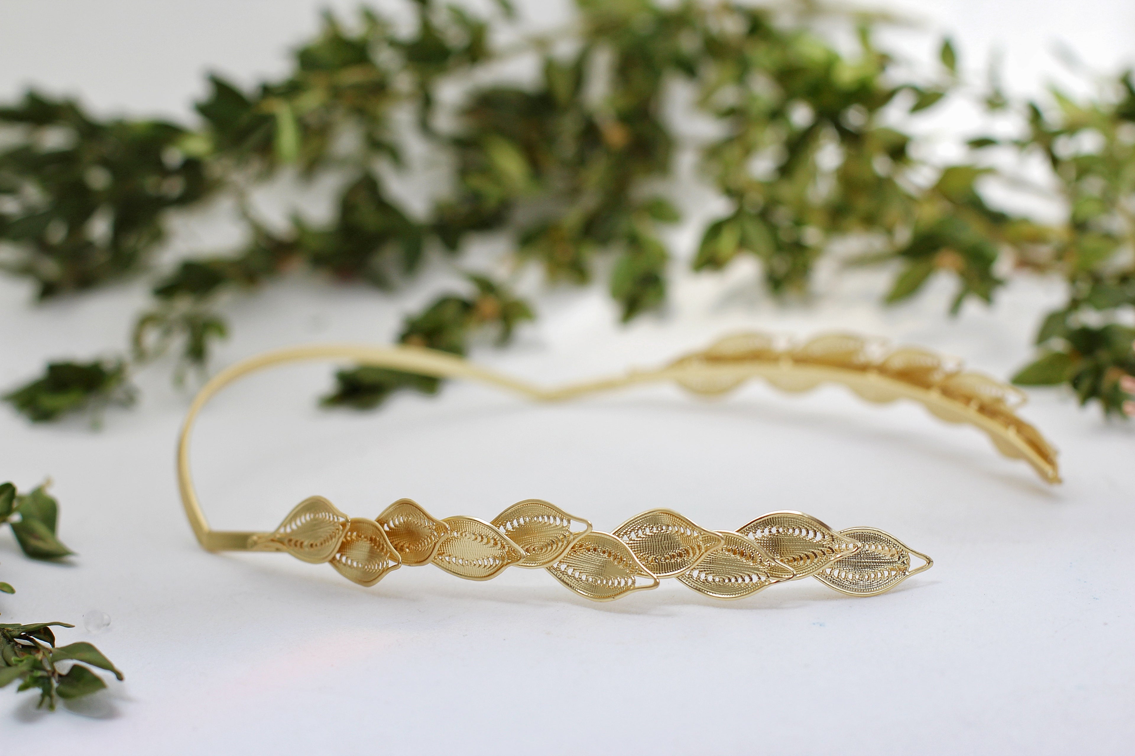 Laurel Filigree Leaves Goddess Crown