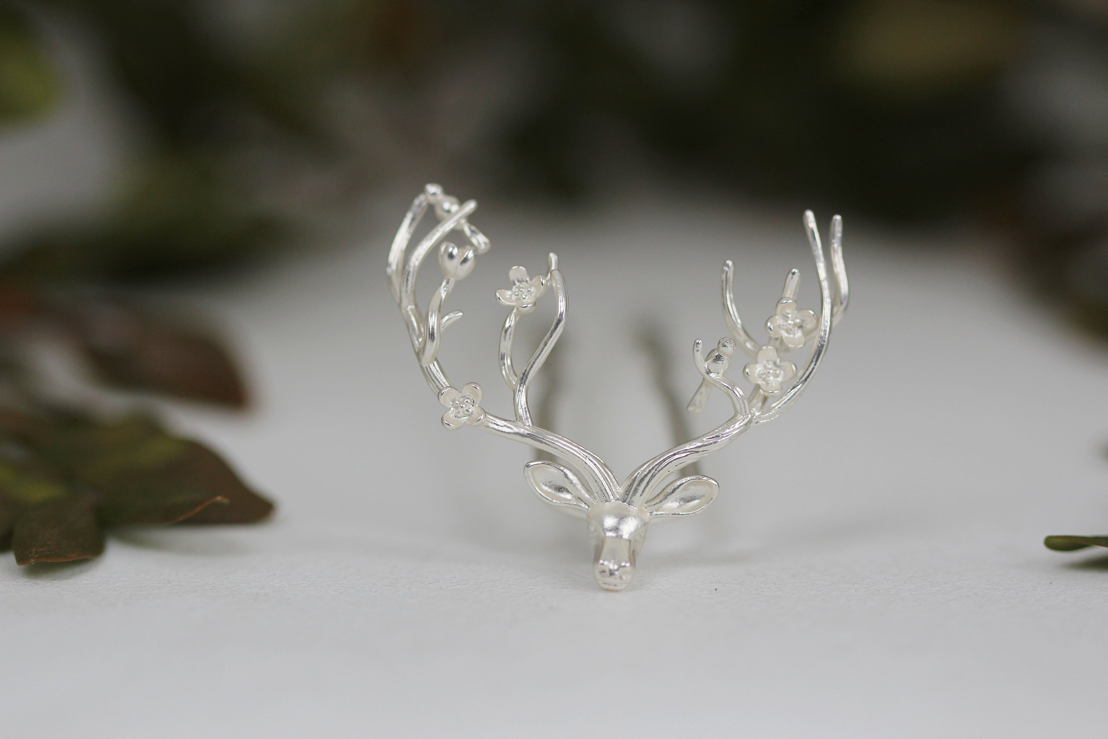 Floral Deer Antlers Hair Prong
