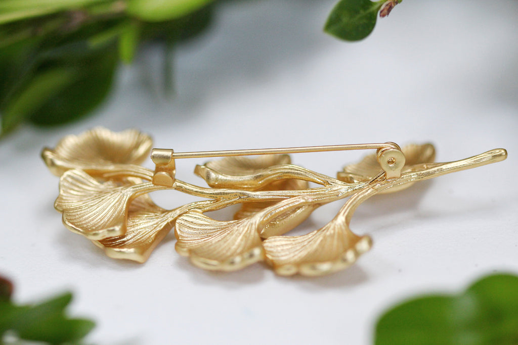 Royal Ginkgo Leaf Brooch
