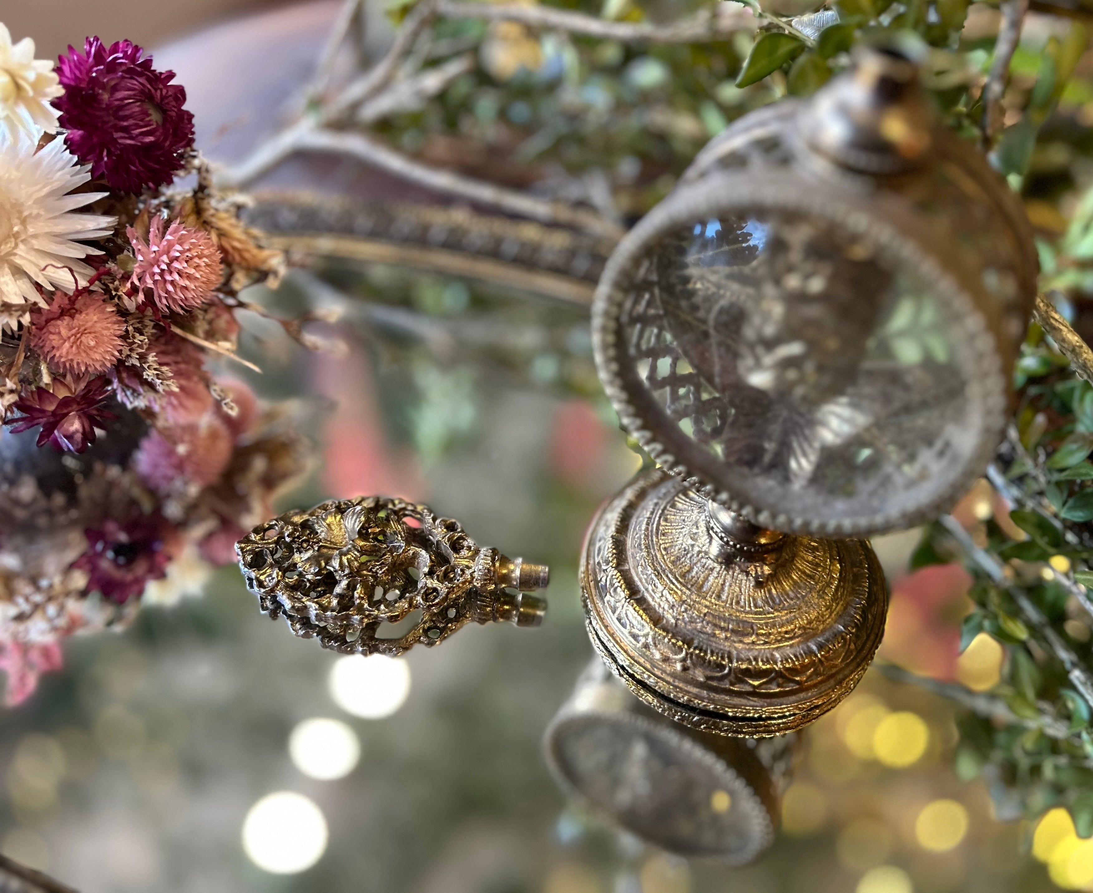 Antique Rare Butterfly Floral Perfume Bottle