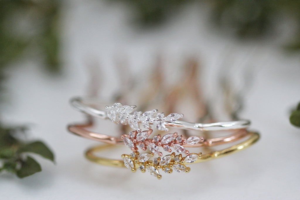 Mini Crystals Leaves Hair Pin