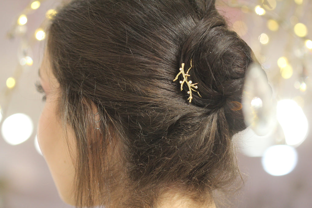 Crystals Coral Hair Prong