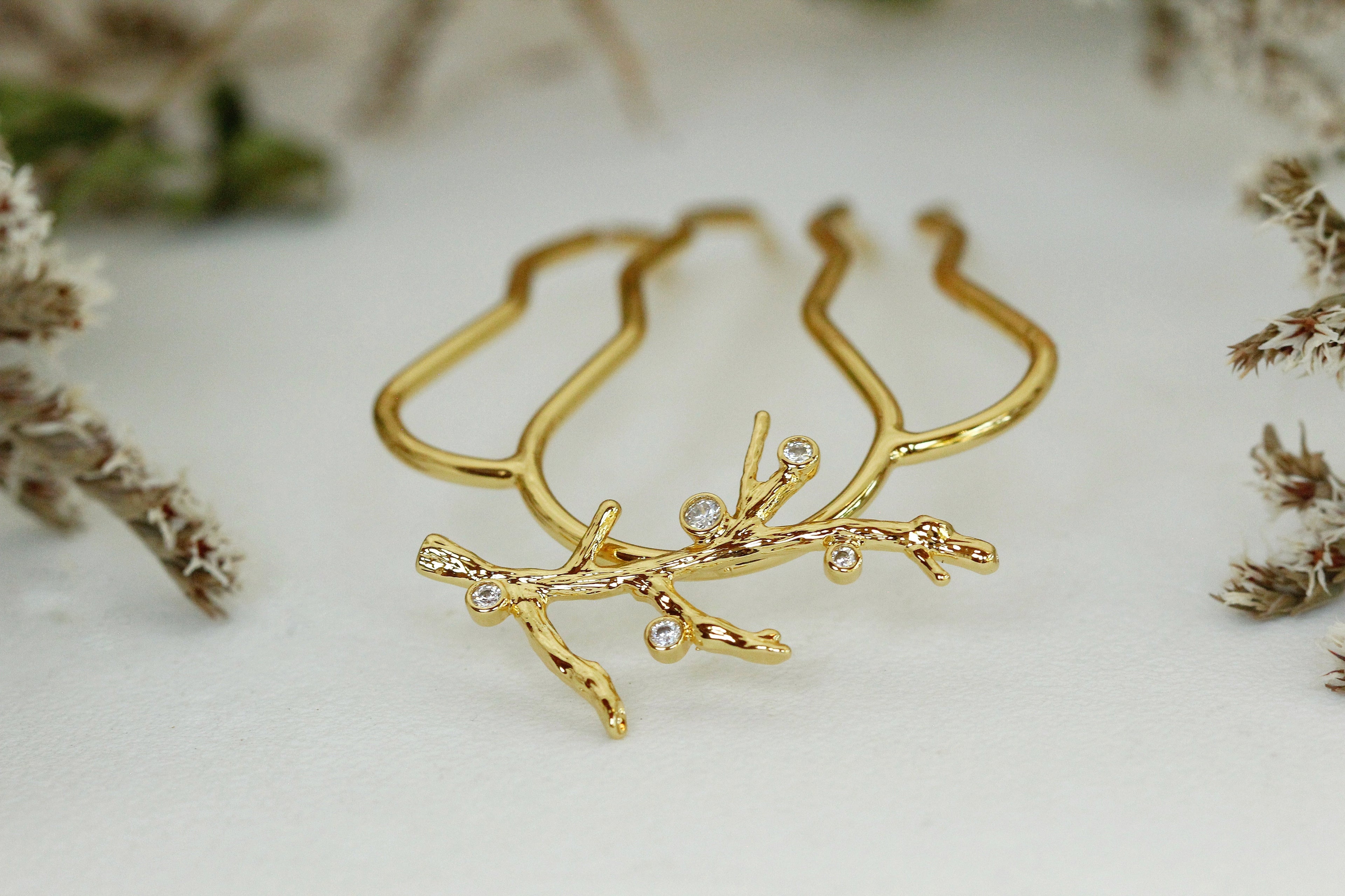 Crystals Coral Hair Prong