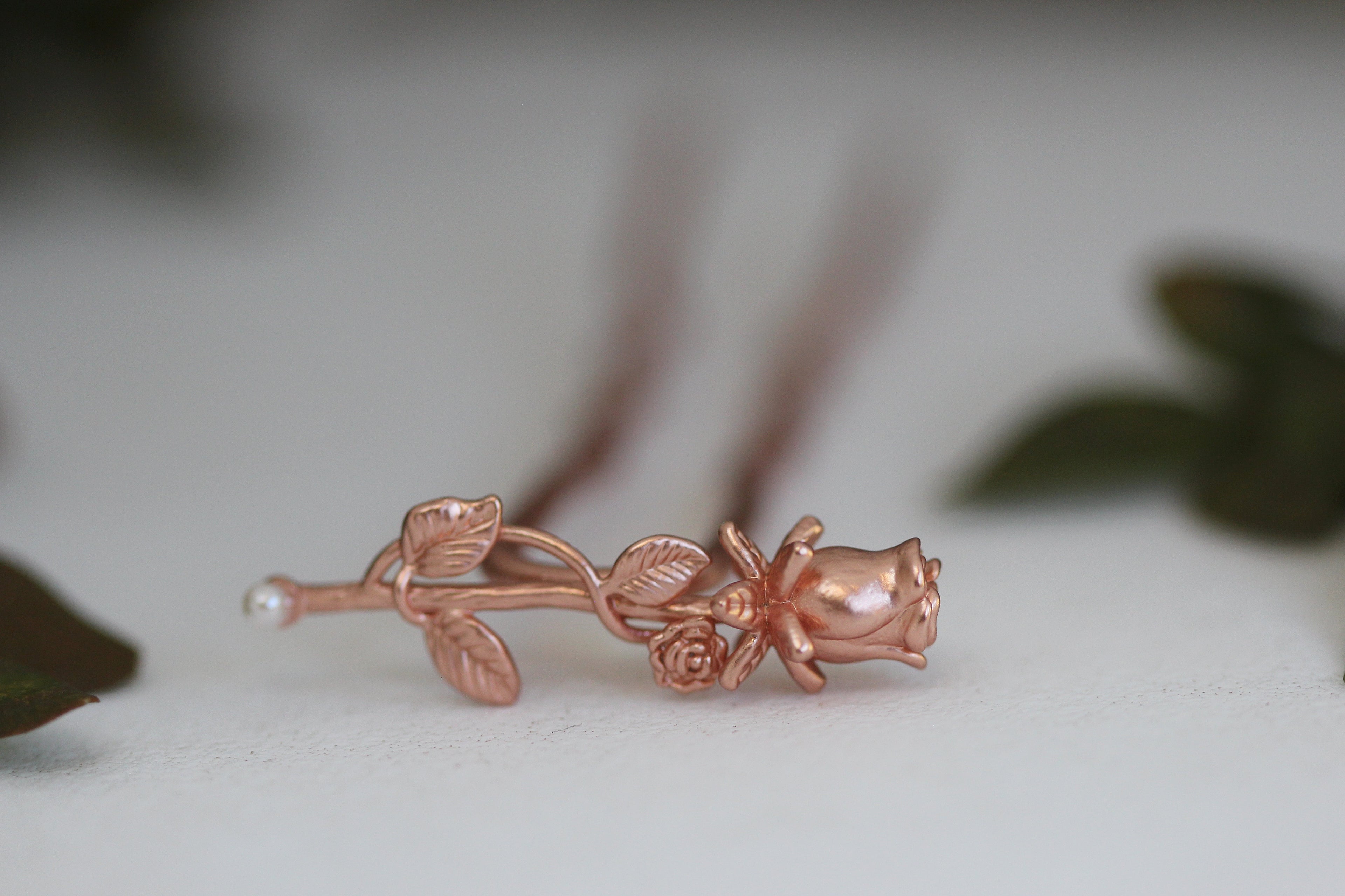Blooming Small Rose Hair Prong