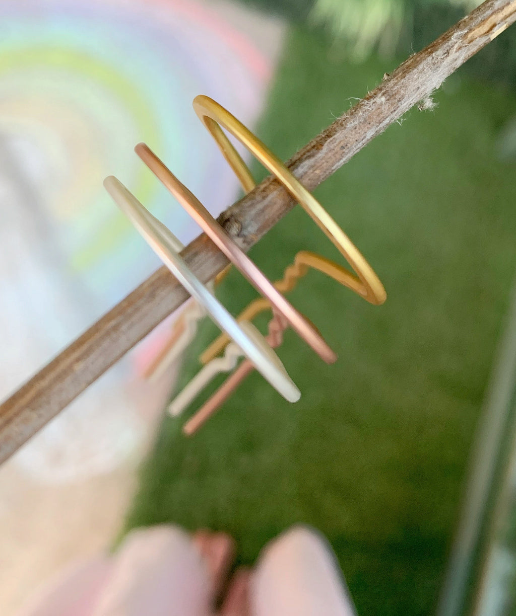 Two Teeth Long Tree Plain Hair Prong / Pin