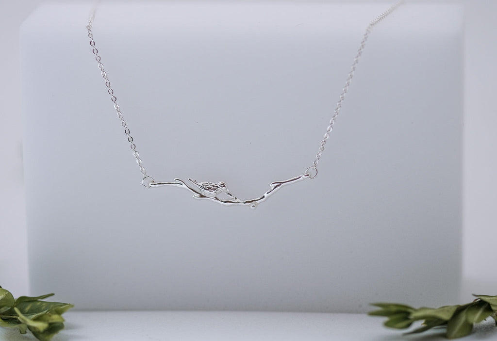 Bird Sitting on a Branch Necklace