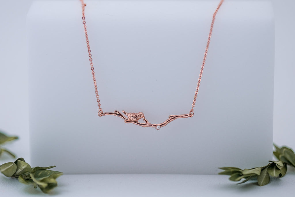 Bird Sitting on a Branch Necklace