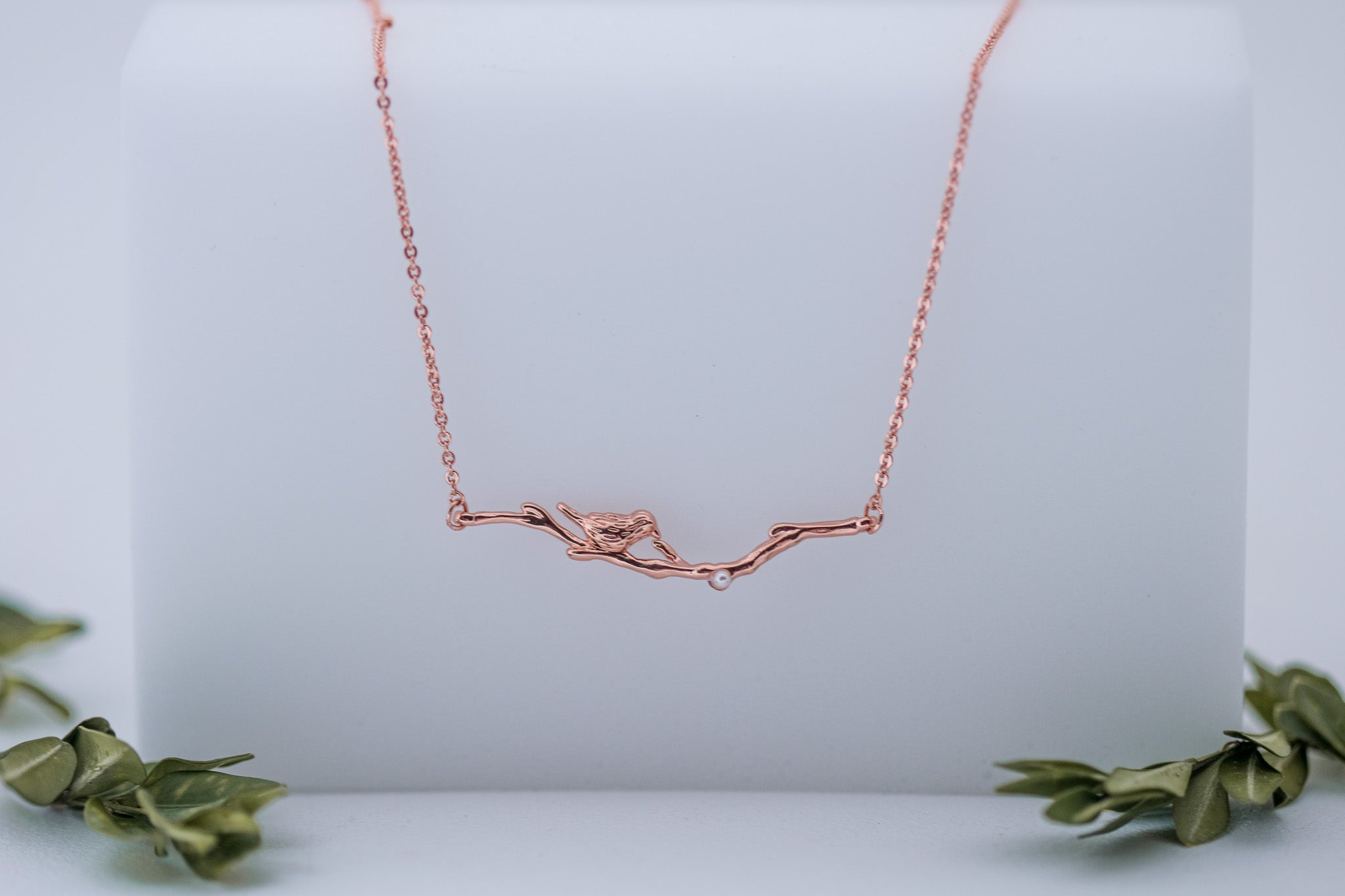 Bird Sitting on a Branch Necklace
