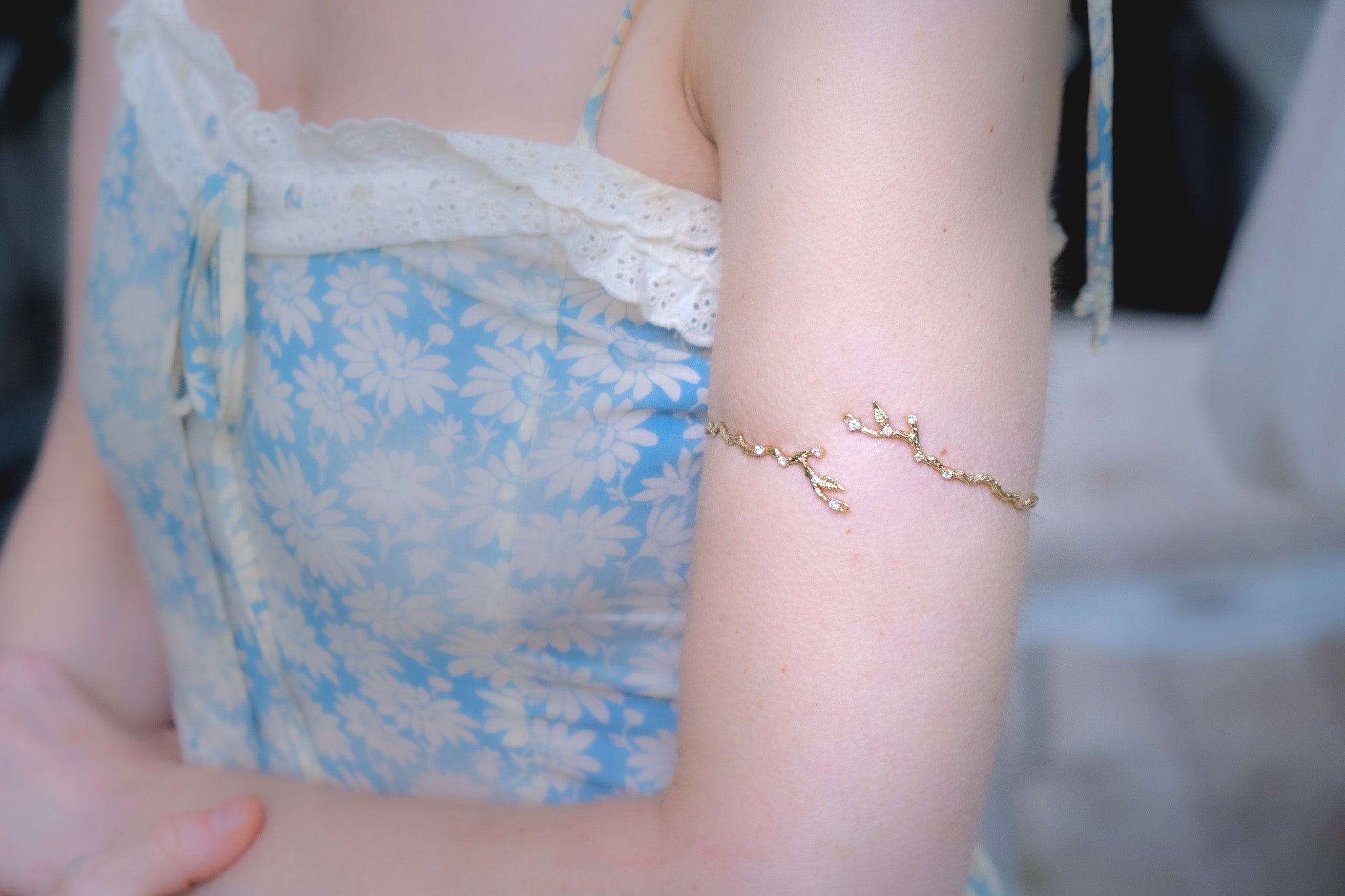 Rustic Branch with Crystals Armband