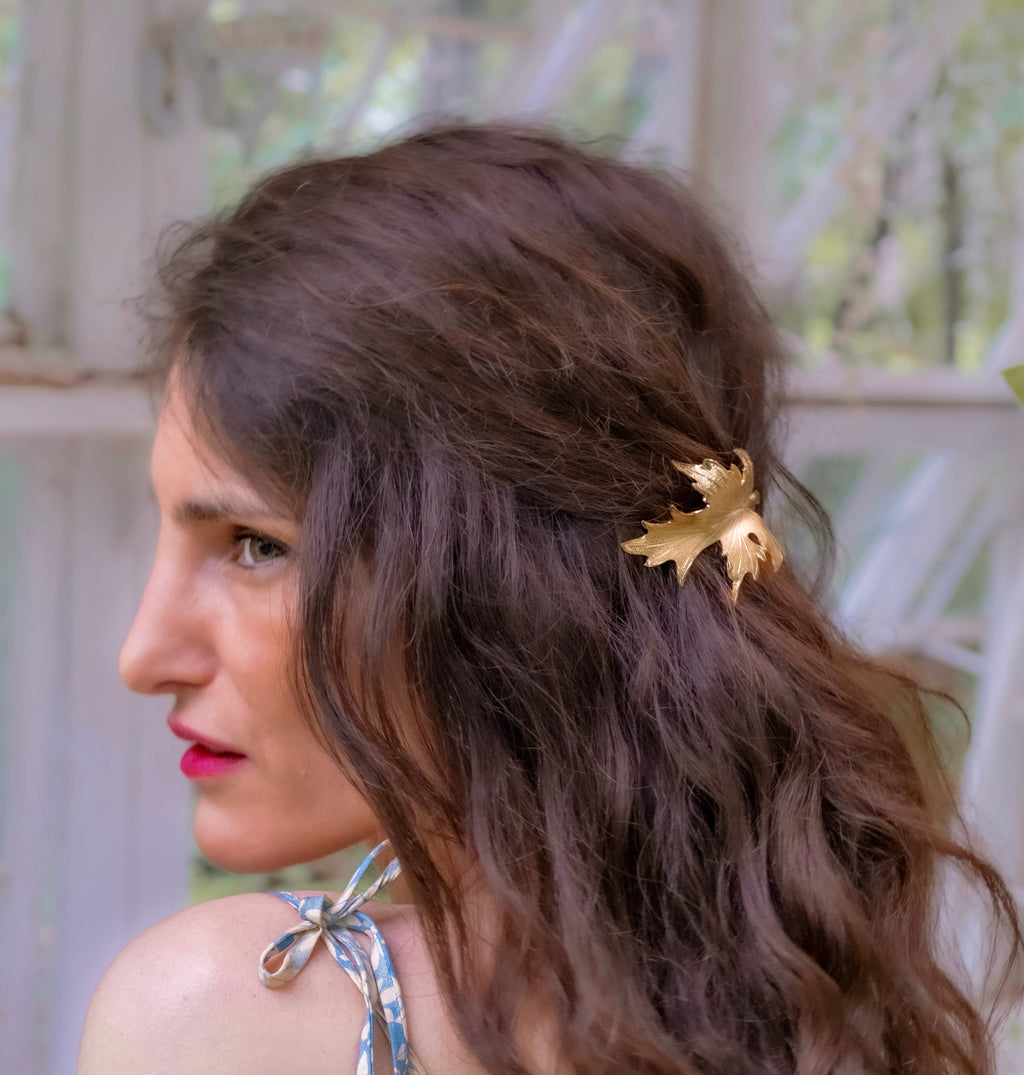 Large Fig Leaf Barrette