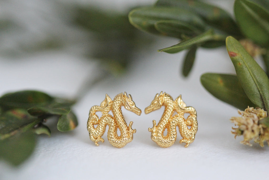 Tiny Dragon Stud Earrings