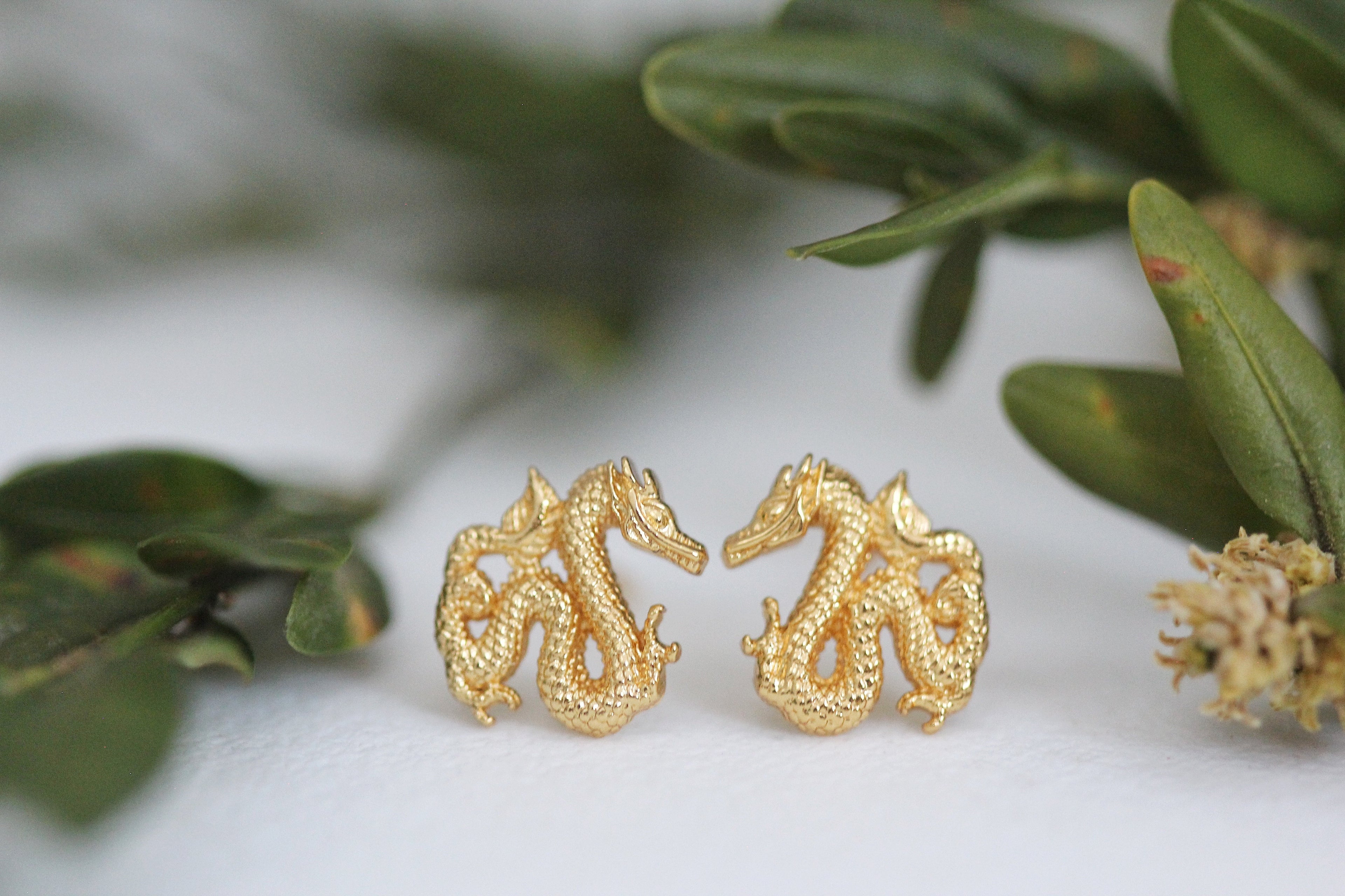 Tiny Dragon Stud Earrings