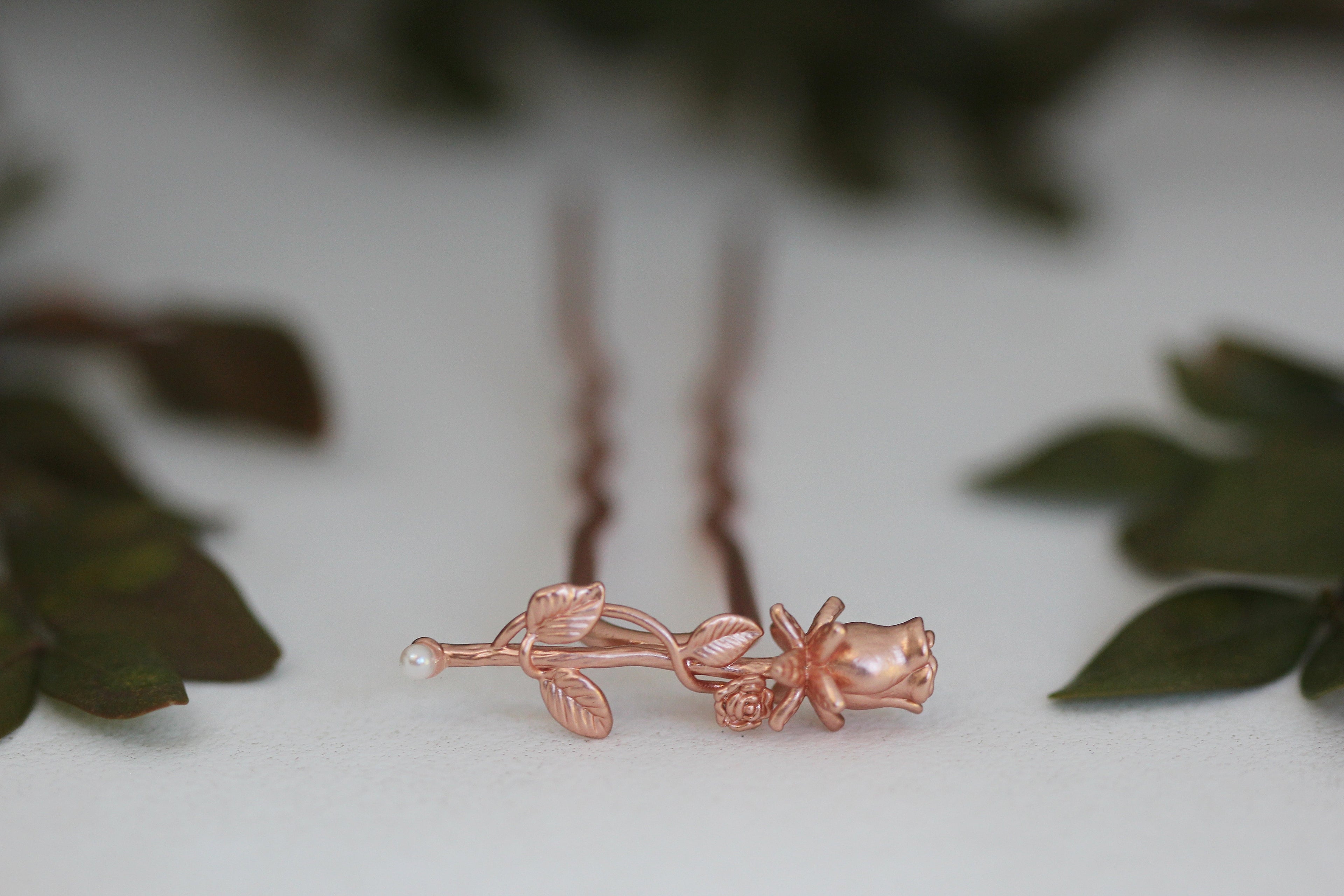 Blooming Small Rose Hair Prong