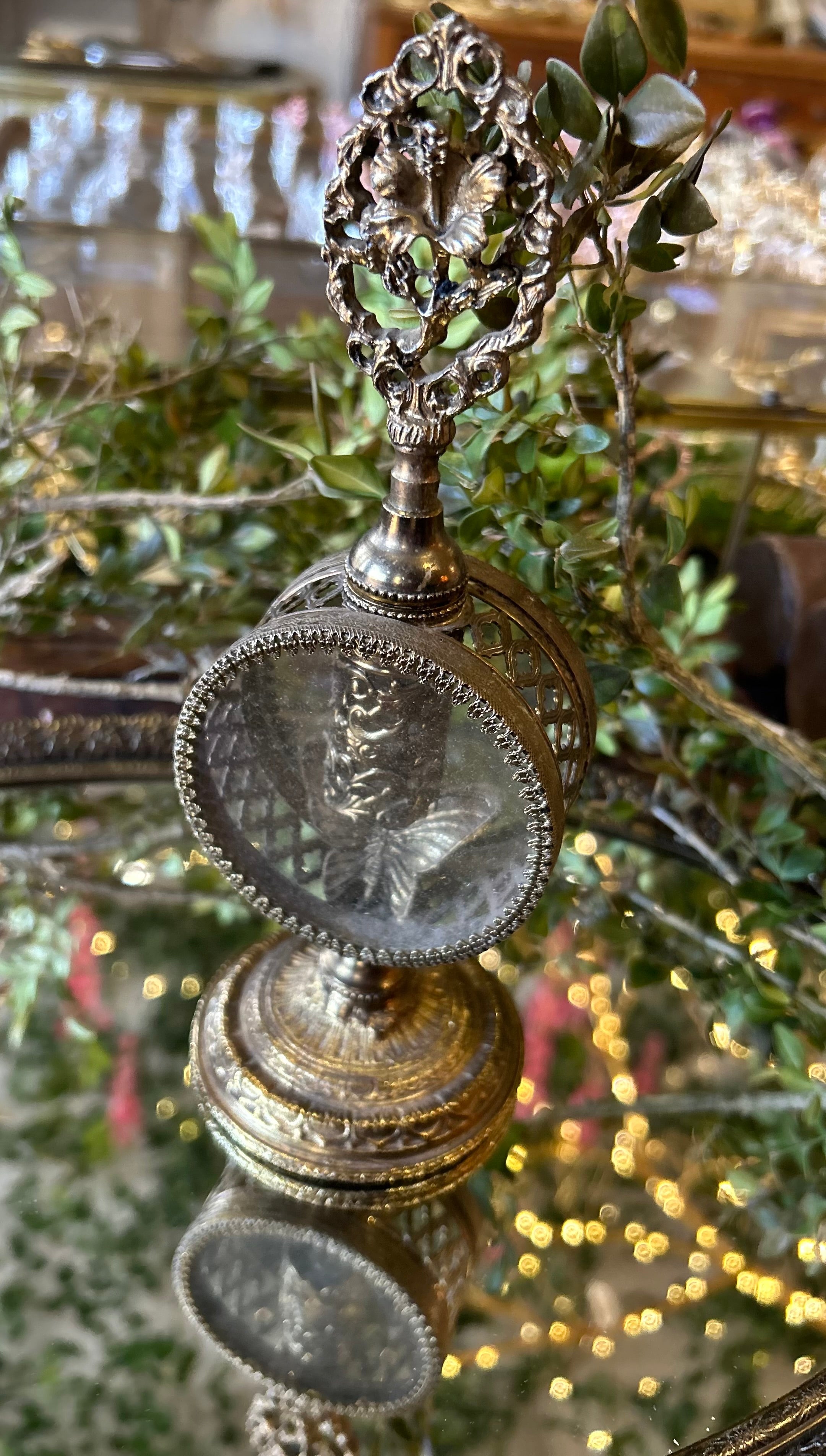 Antique Rare Butterfly Floral Perfume Bottle