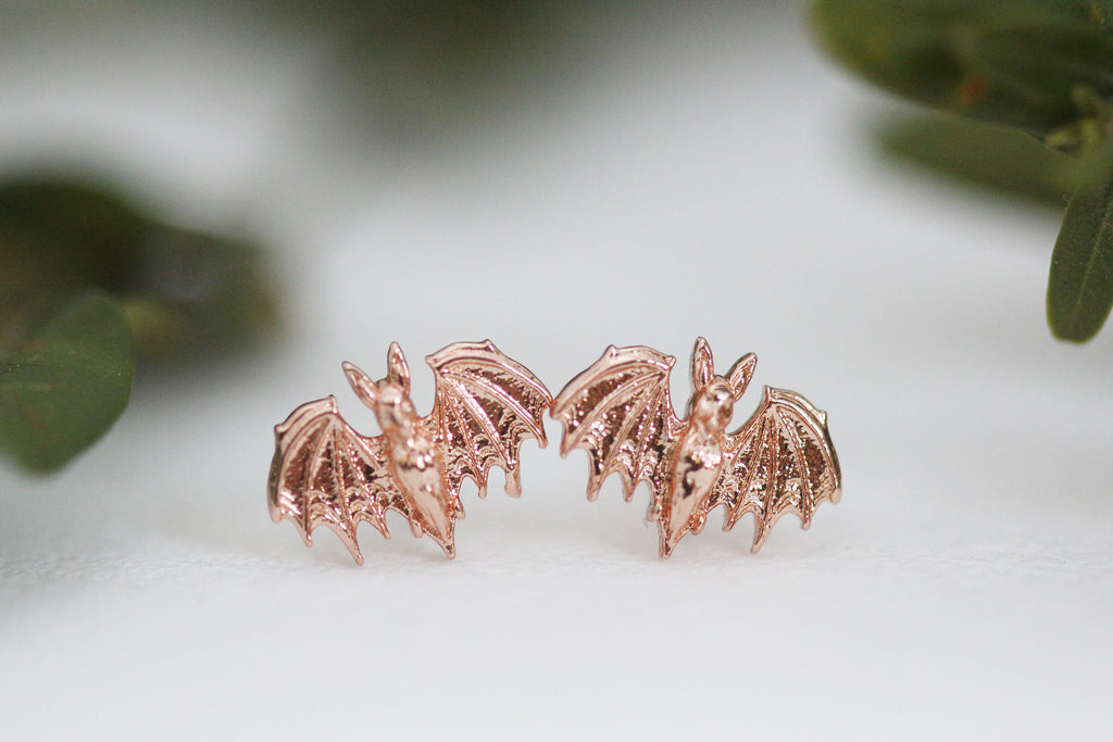 Tiny Bat Stud Earrings