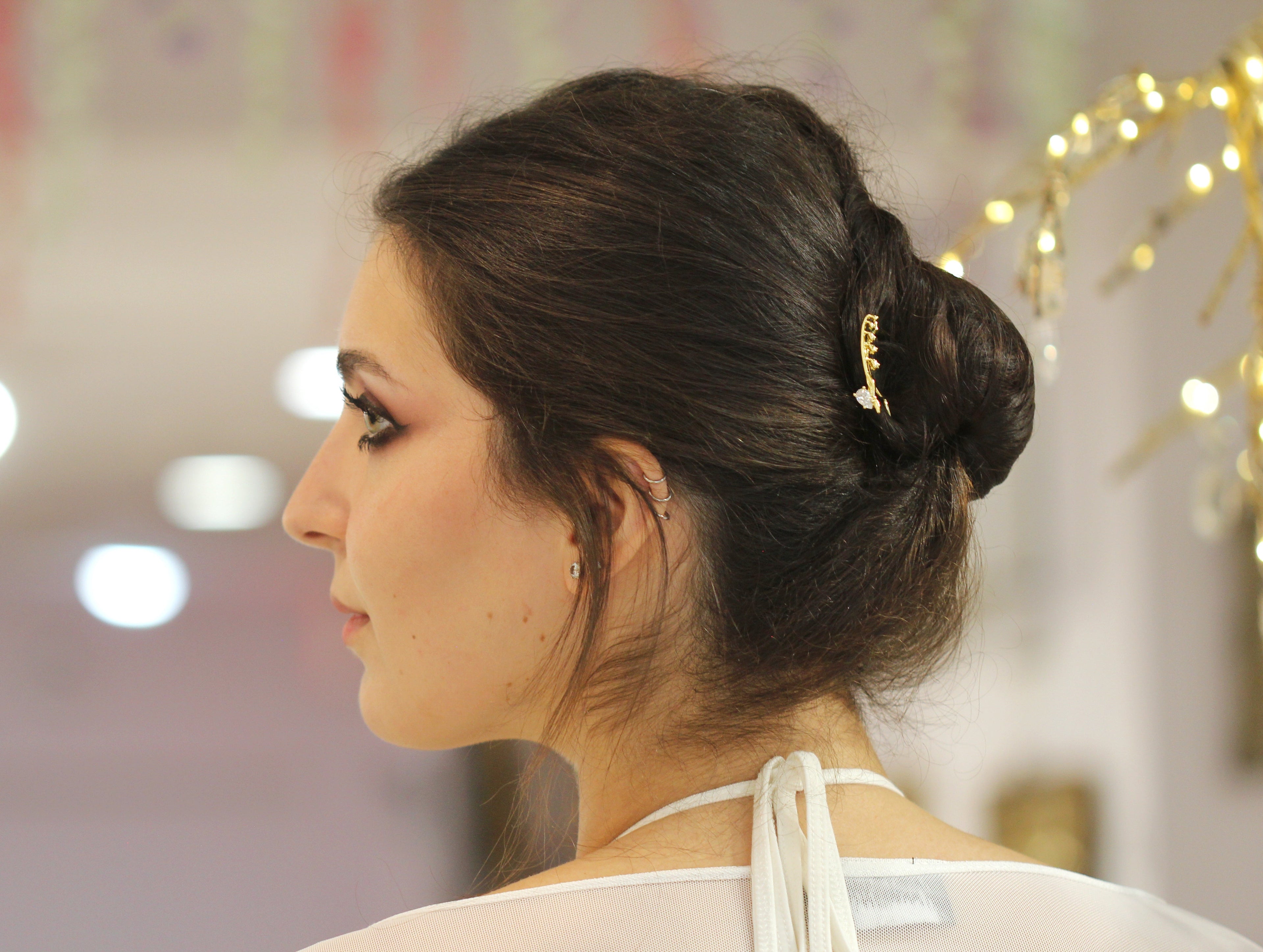 Dainty Crystal Lily of the Valley Floral Hair Prong