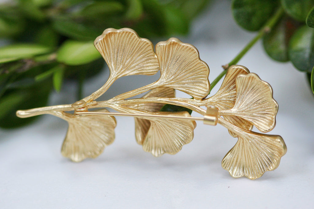 Royal Ginkgo Leaf Brooch