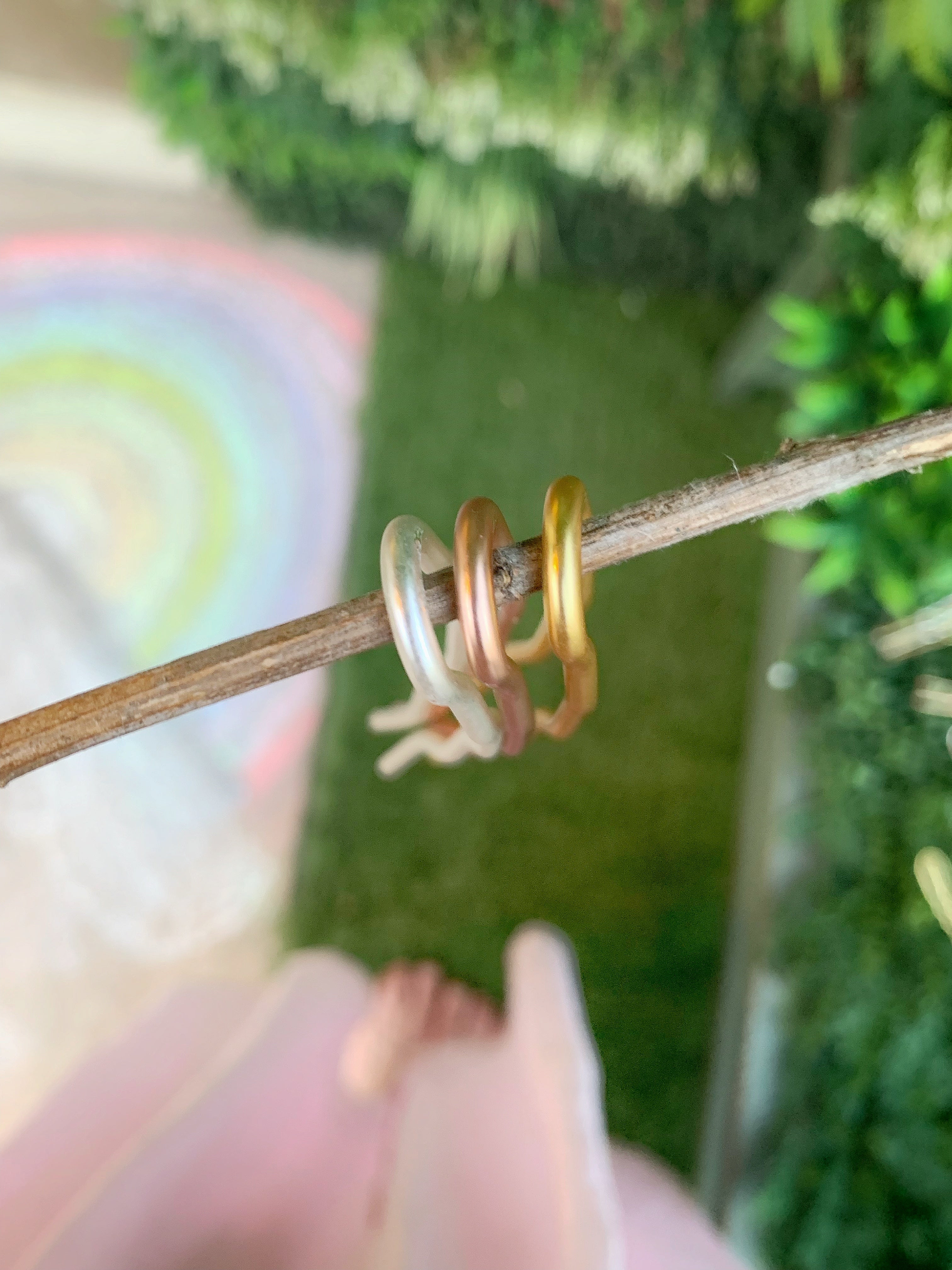 Two Teeth Medium Size Plain Hair Prong / Pin