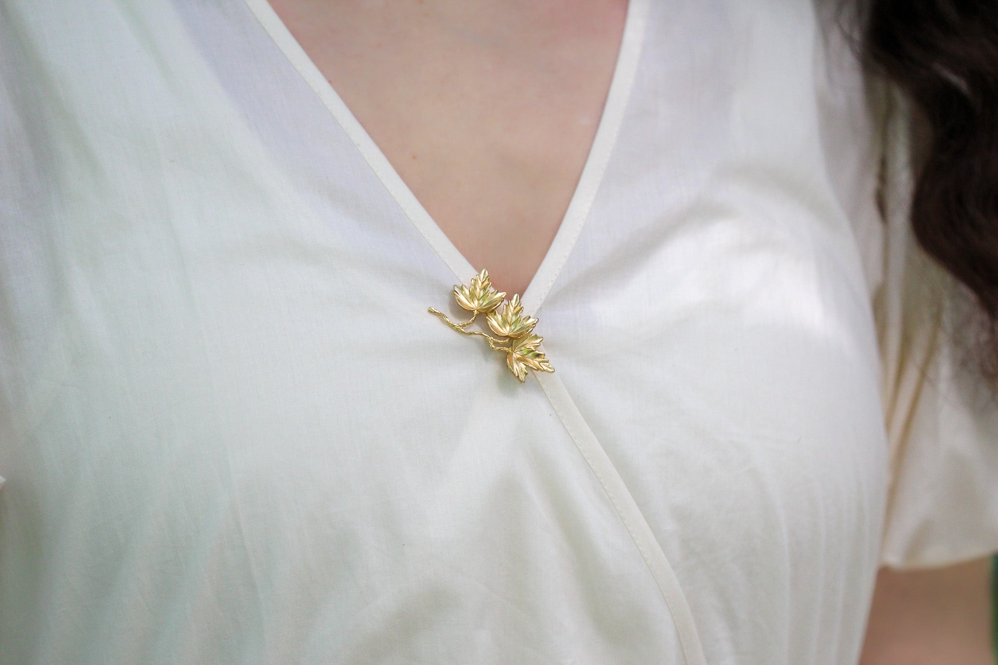 Triple Maple Leaves Brooch