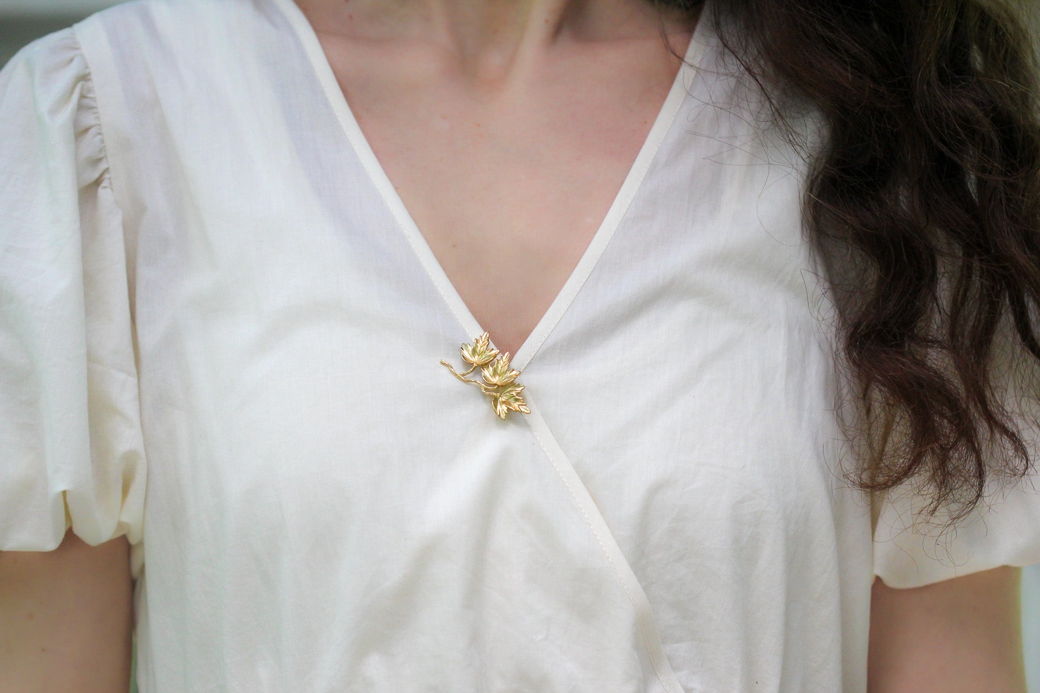 Triple Maple Leaves Brooch