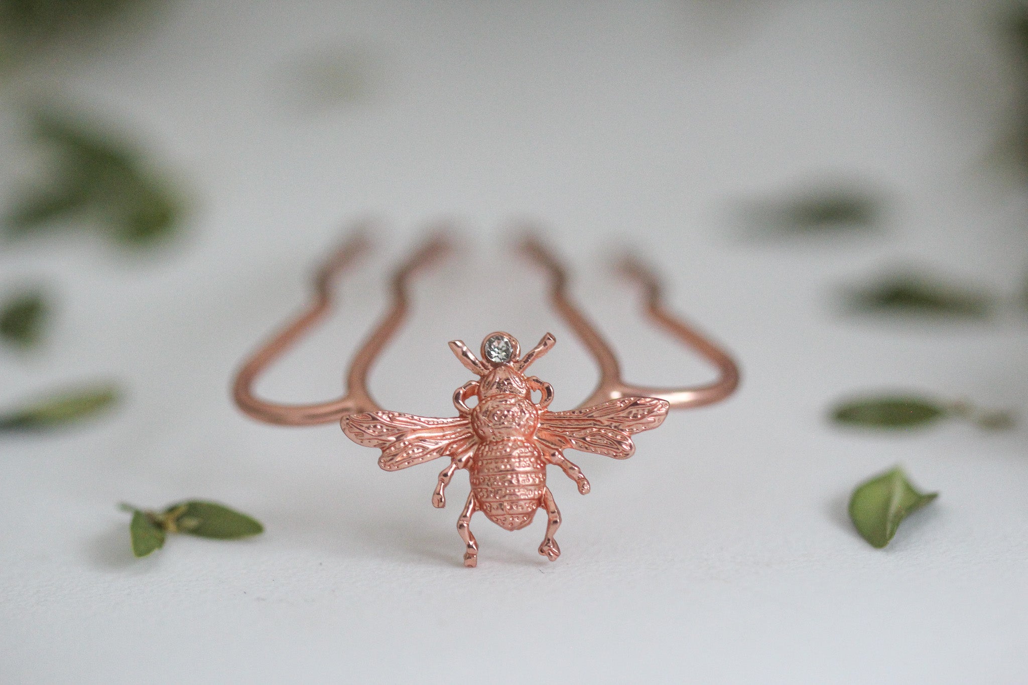 Bee with Crystal Hair Prong